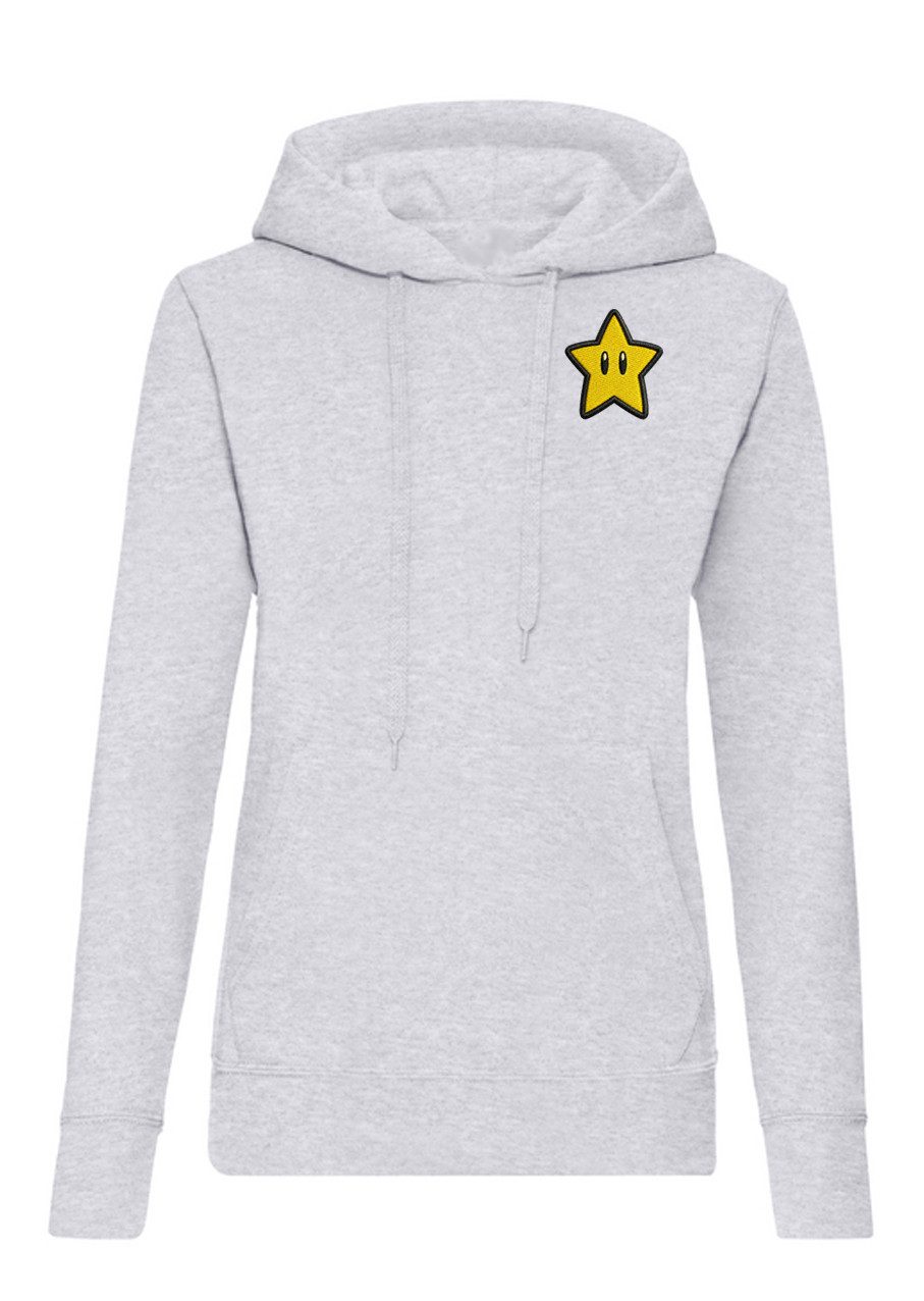 Hoodie Mario Stern Patch Hoodie Damen Retro Gaming Luigi Toad Yoshi Style