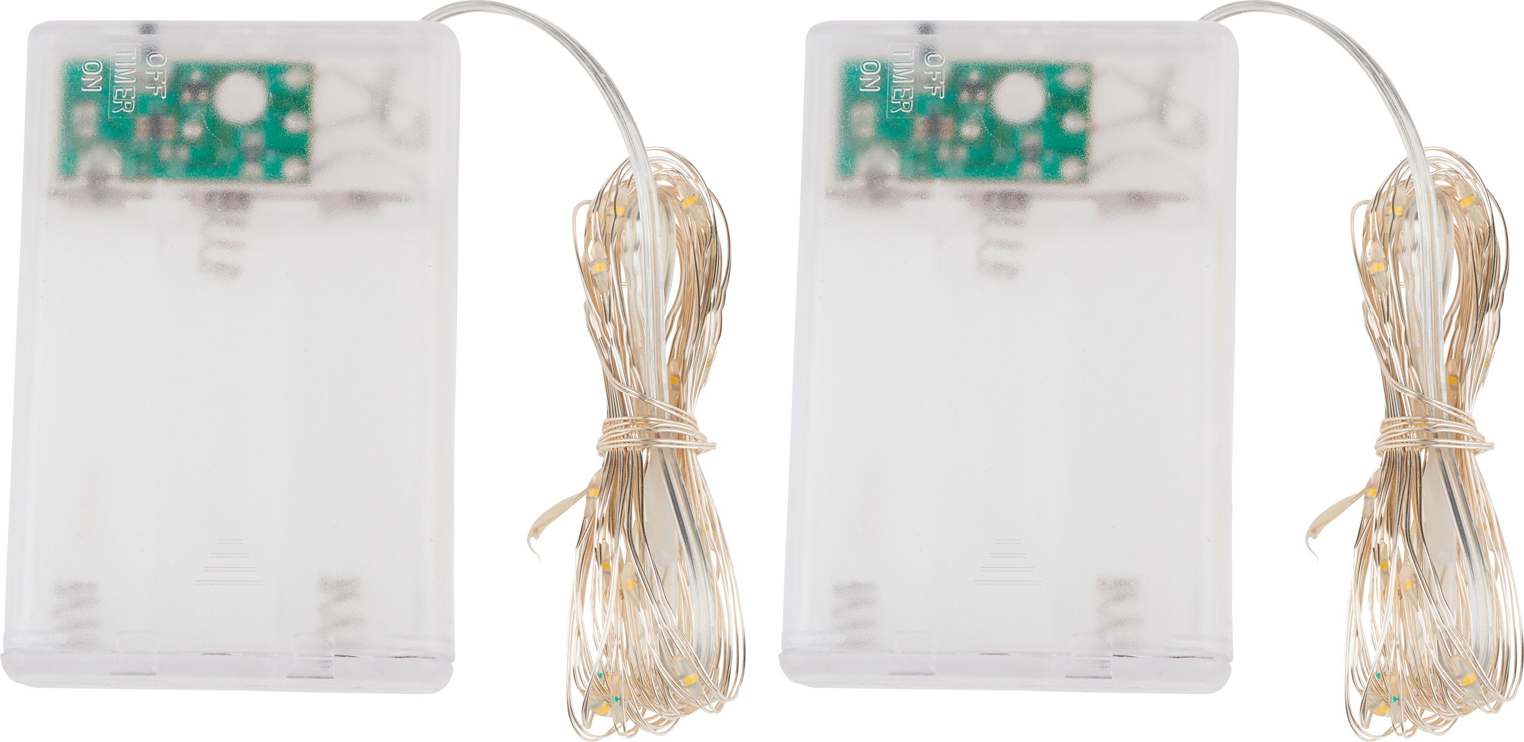 VBS Lichterkette, micro, 30LEDs mit Timer 2er-Pack | Lichterketten