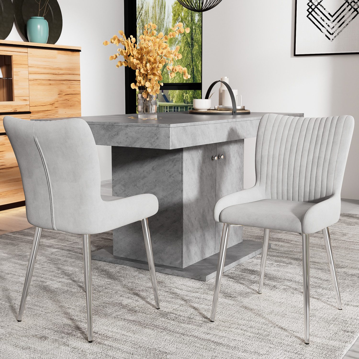 Fanttik Esszimmerstuhl Küchenstuhl 2er-Set, luxuriös Lounge-Stuhl, günstig online kaufen