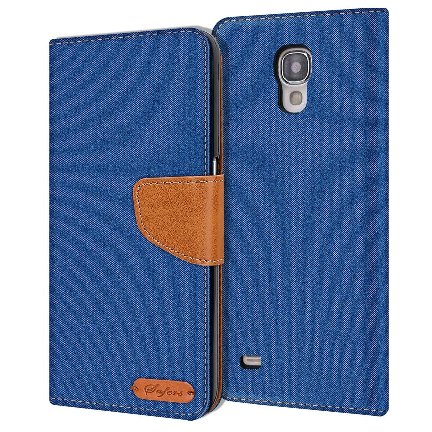 CoolGadget Handyhülle Denim Schutzhülle Flip Case für Samsung Galaxy S4  Mini 4,2 Zoll, Book Cover Handy Tasche Hülle für Samsung S4 Mini Klapphülle