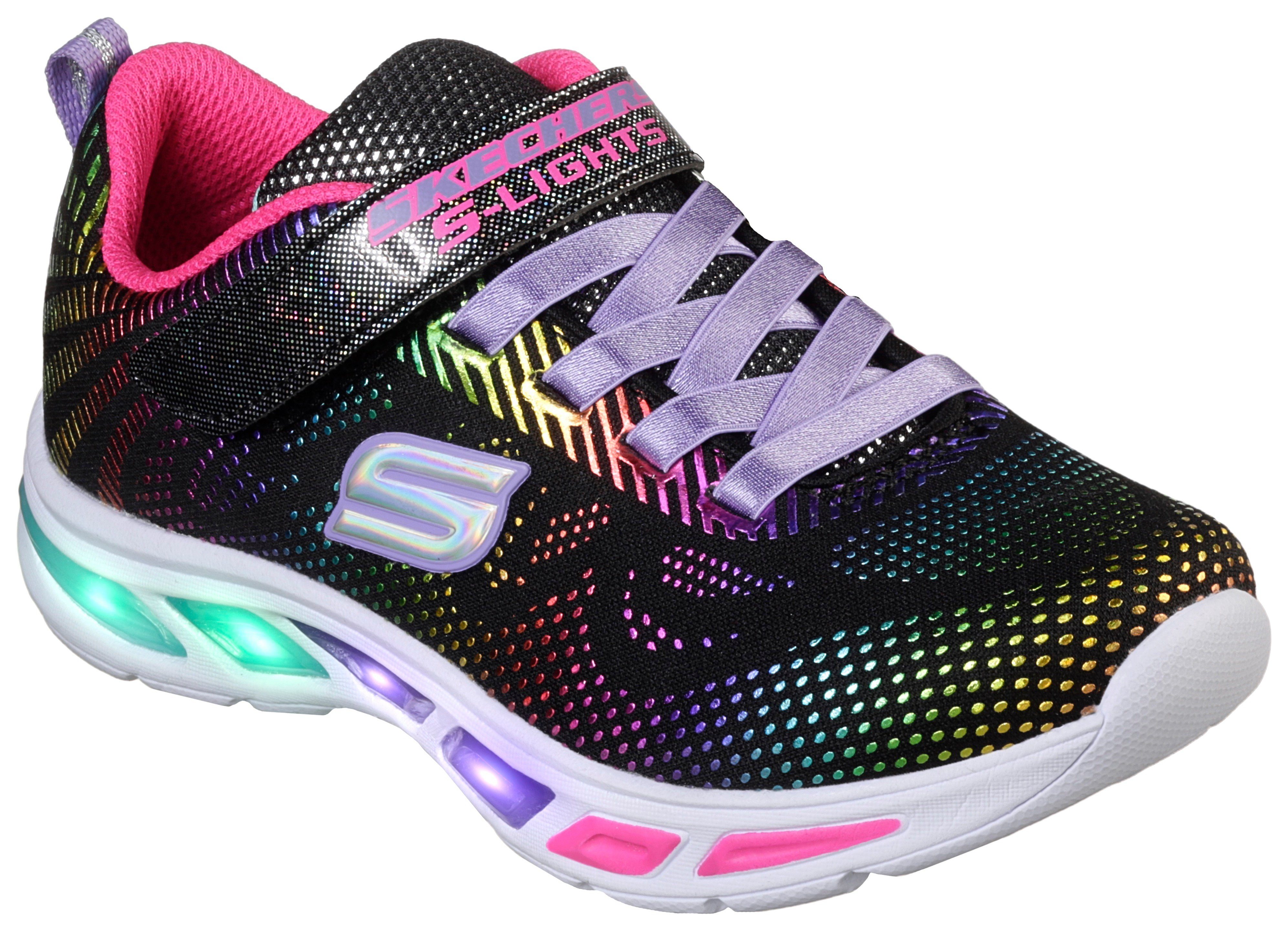 Skechers Kids Blinkschuh LITEBEAMS-Gleam N`Dream Sneaker mit blinkender Laufsohle schwarz-regenbogenfarben-glitzer