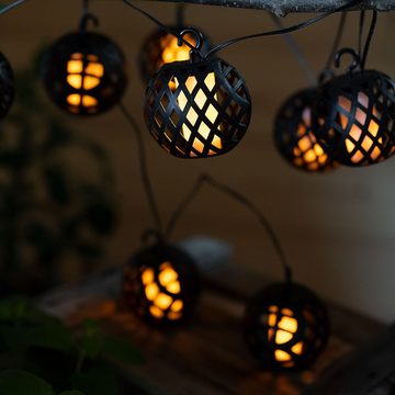 Globo Gartenleuchte, LED-Leuchtmittel fest verbaut, Warmweiß, Solarlichterkette Außenlampe Gartenleuchte 8x LED Kugel Balkonlampe