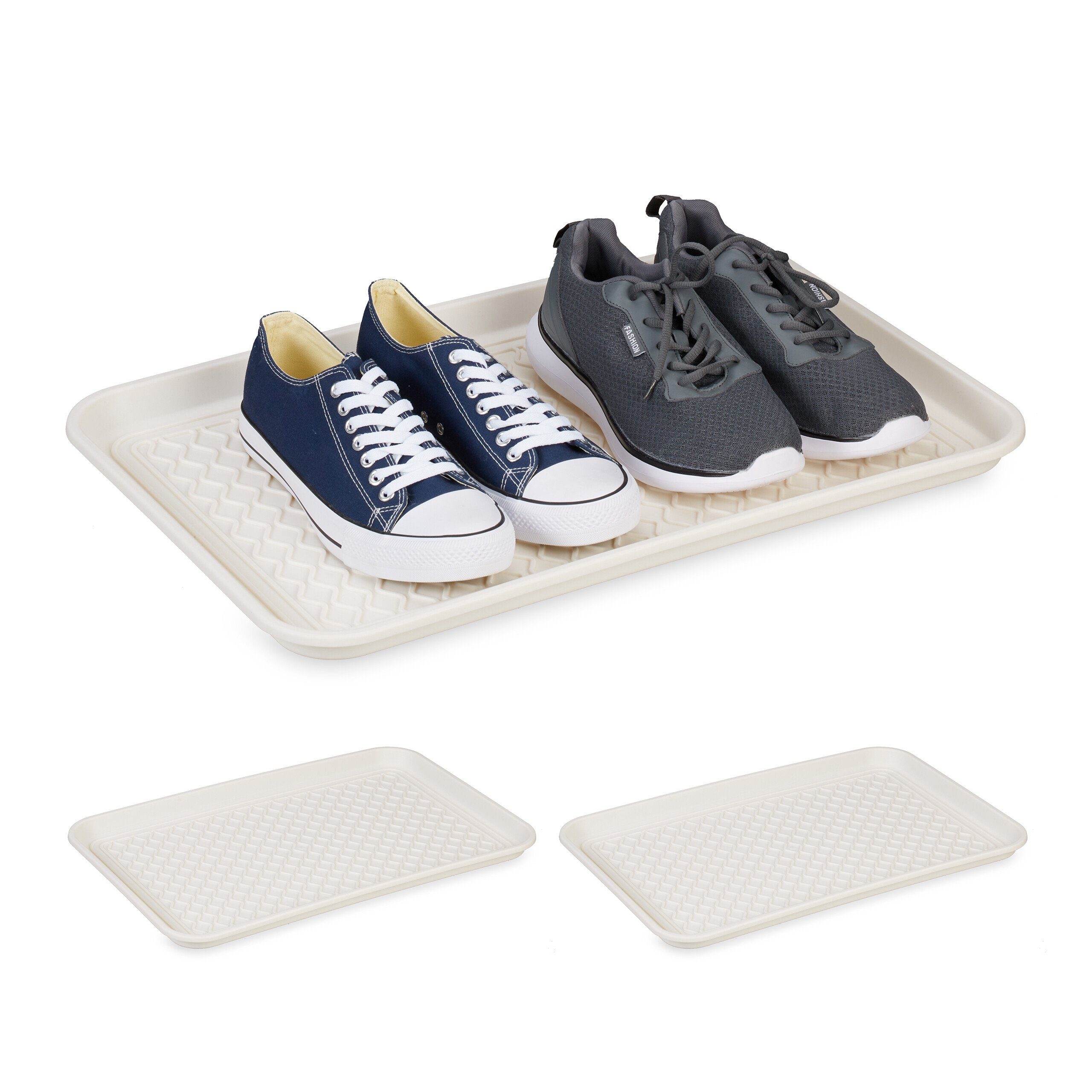 relaxdays Schuhabtropfschale 3er Set Schuhabtropfschale 60 x 40 cm (3-tlg)