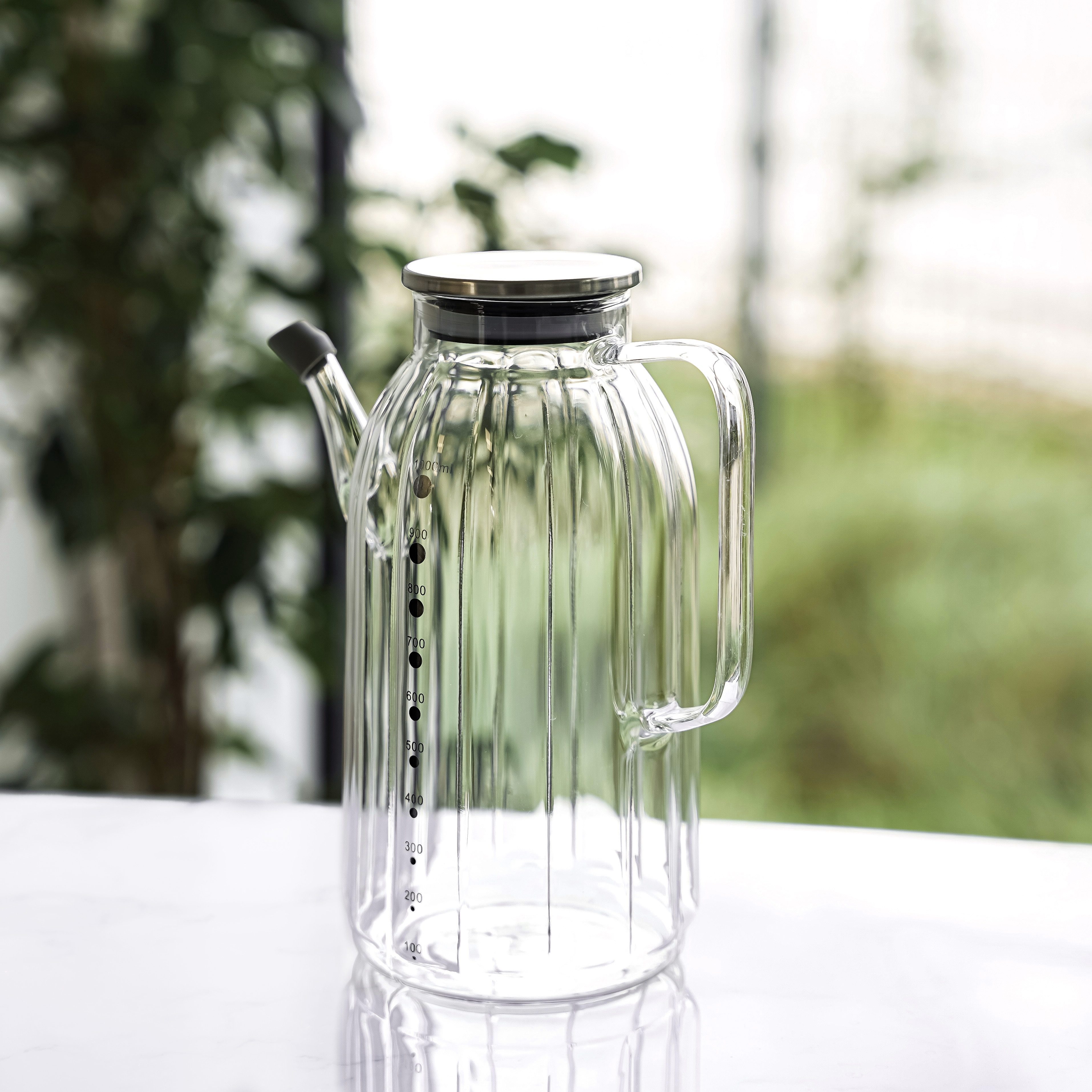 Almina Ölspender Luana Di Olio Ölflasche mit Deckel - Glasflasche 1000 ml, (1-tlg) – Bild 4 von 5
