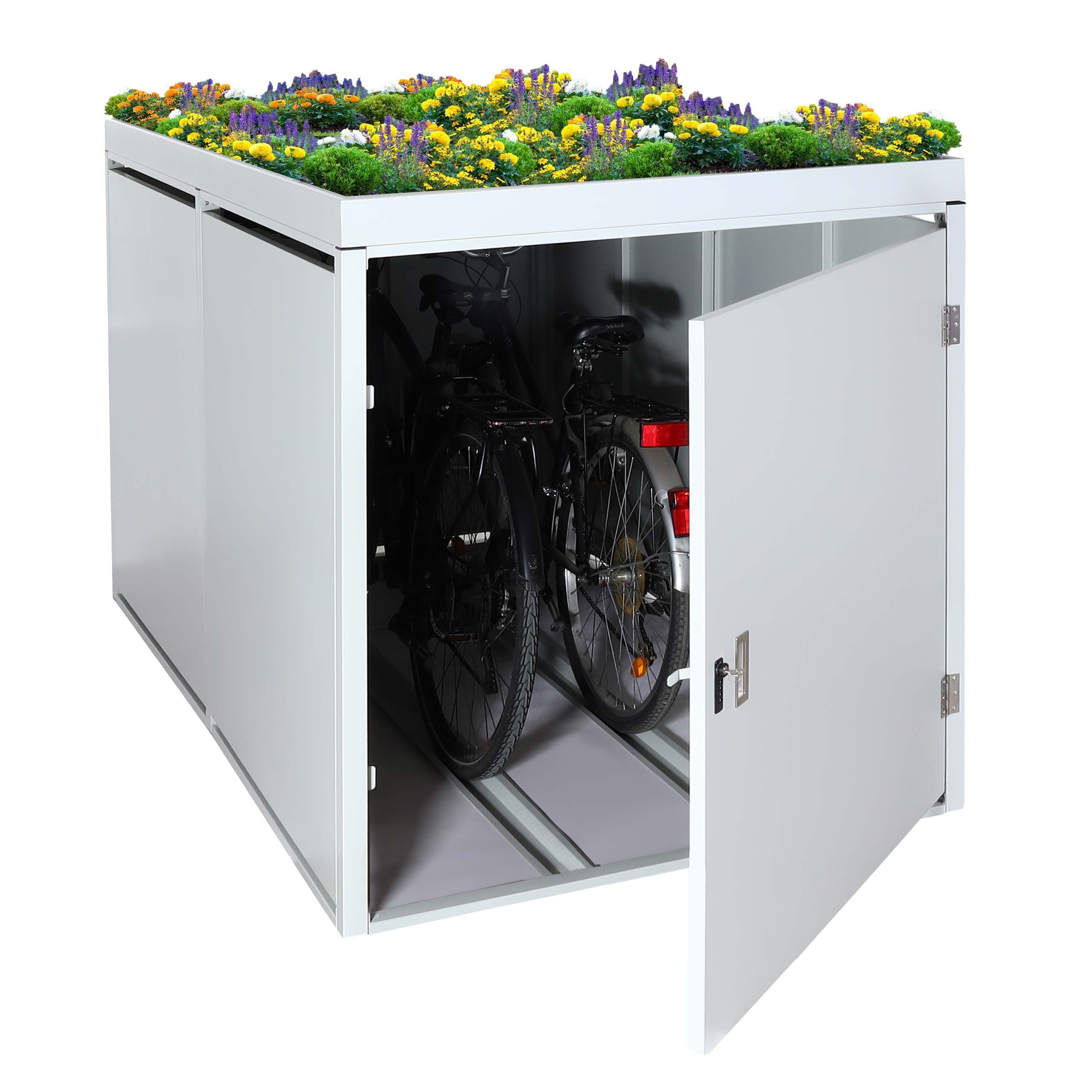 MCW Fahrradbox MCW-L56b (1 St), Mit Schienen, für Fahrräder bis zu einer Höhe von 113 cm