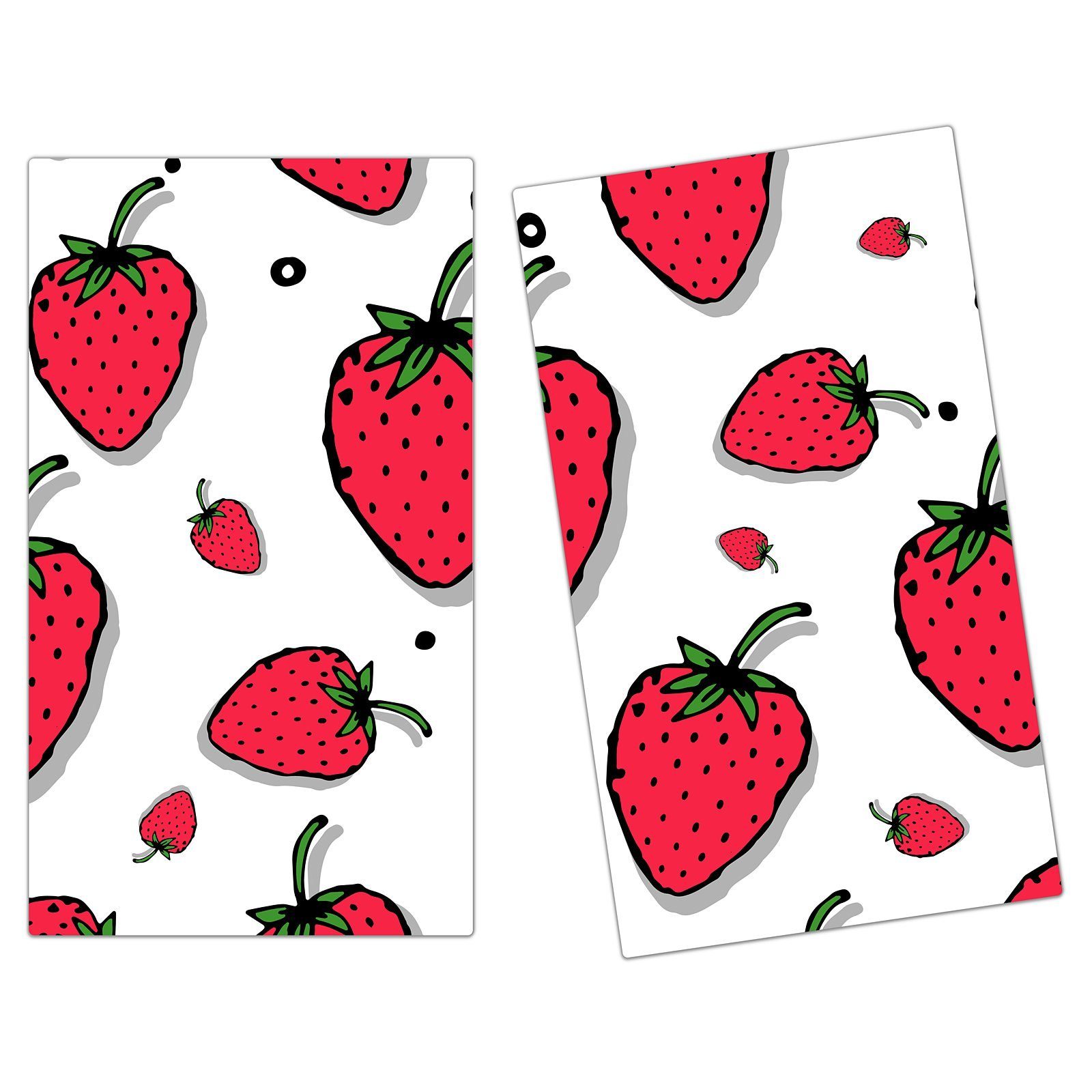 Primedeco Herd-Abdeckplatte Herdabdeckplatte Spritzschutz Glas, aus Erdbeeren tlg) (2 Illustration, Glas