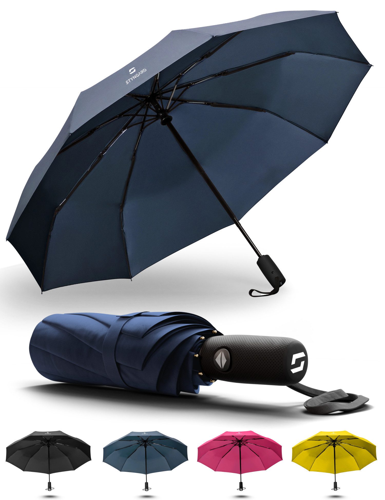 Styngard Taschenregenschirm Oslo, Sturmfest bis 140 km/h