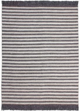 Teppich Bature 400, calo-deluxe, rechteckig, Höhe: 10 mm, Wolle und Viskose mit Fransen, Wohnzimmer