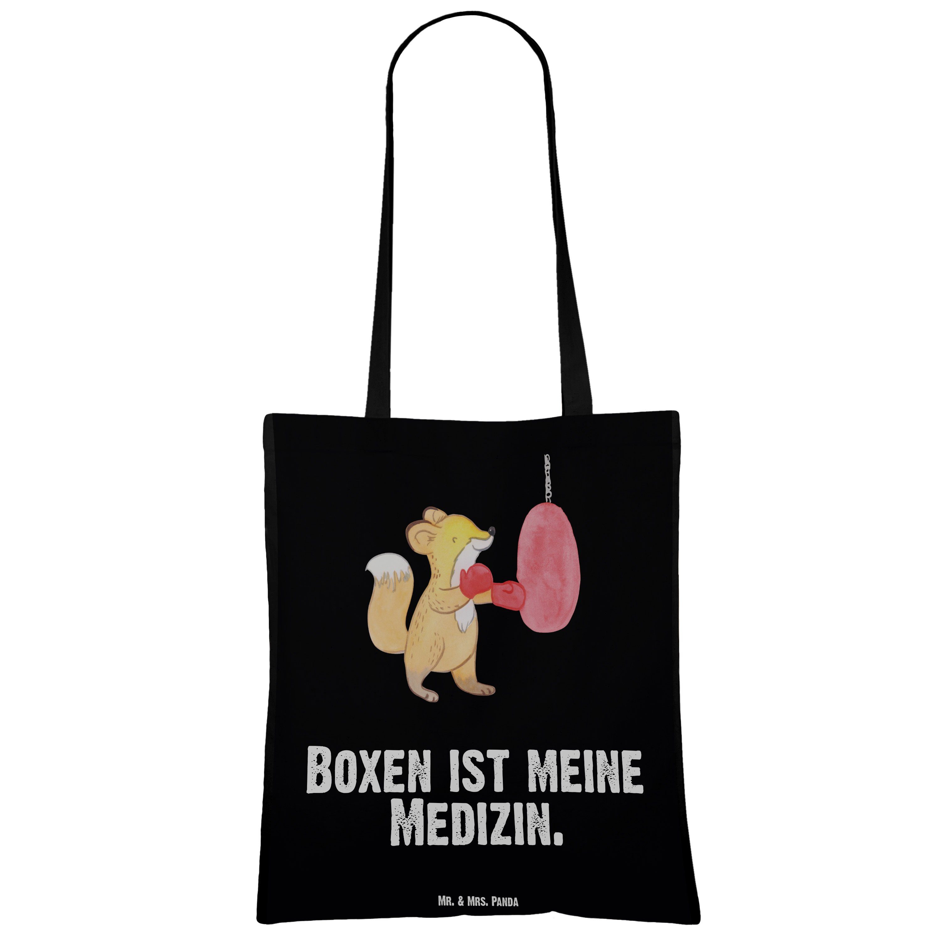 Boxtraining, - Mr. Mrs. & Eink Schenken, Panda - Boxen Tragetasche Medizin Geschenk, Fuchs (1-tlg) Schwarz