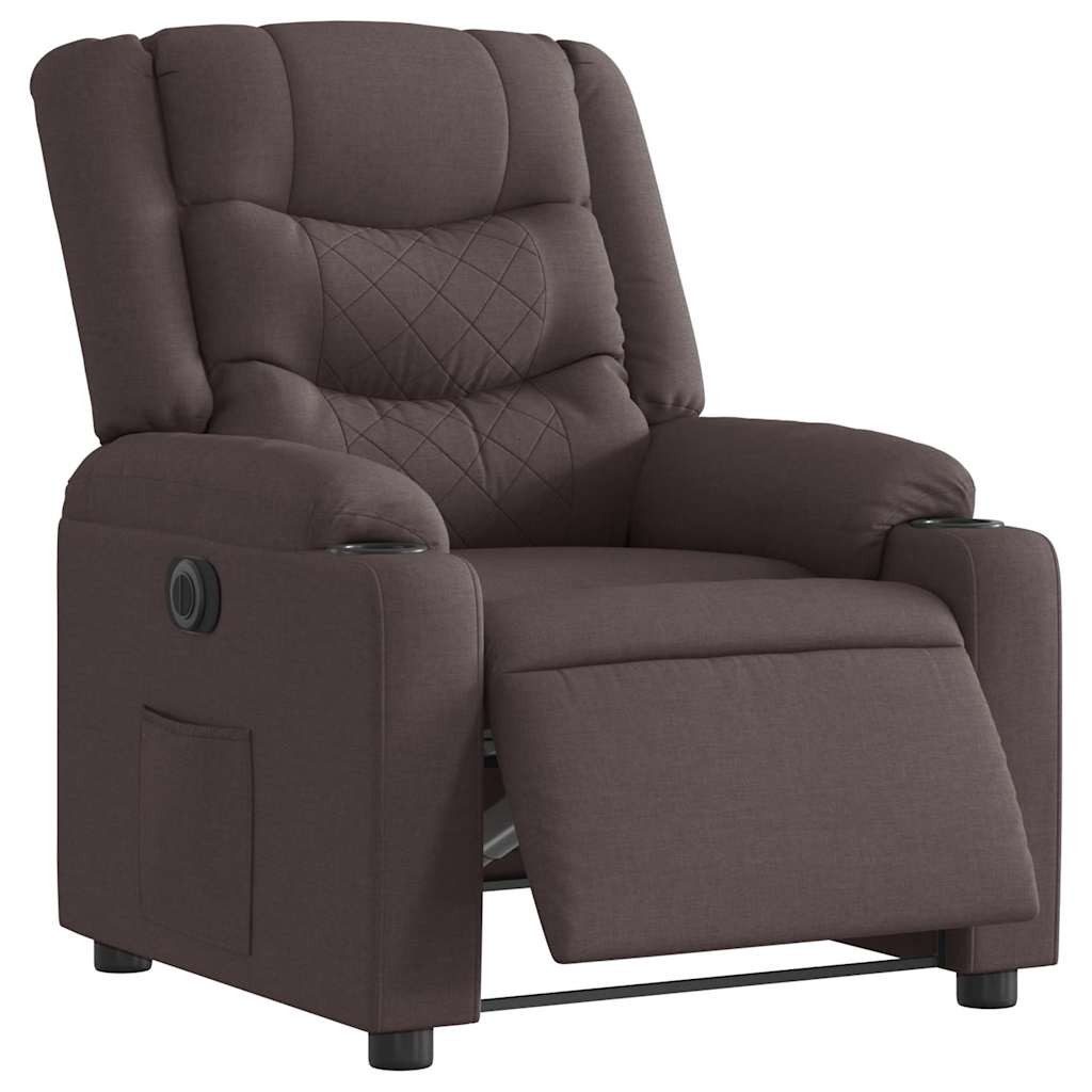 vidaXL Sessel Relaxsessel Elektrisch Dunkelbraun Stoff günstig online kaufen