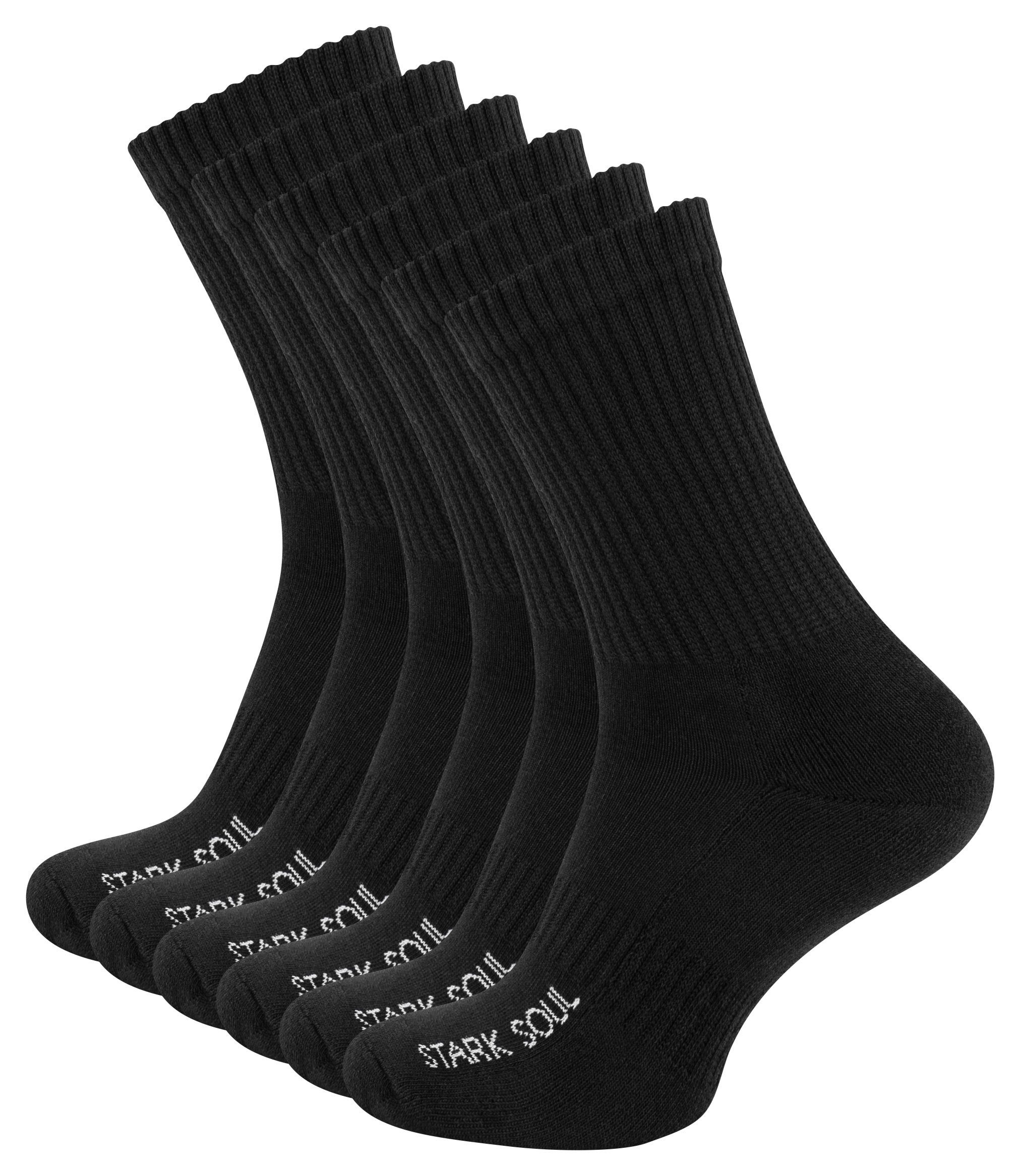 Stark Soul® Sportsocken Sportsocken mit FROTTEESOHLE, gekämmte Baumwolle (6 Paar) flache Zehennaht, gepolsterte Frottee-Sohle