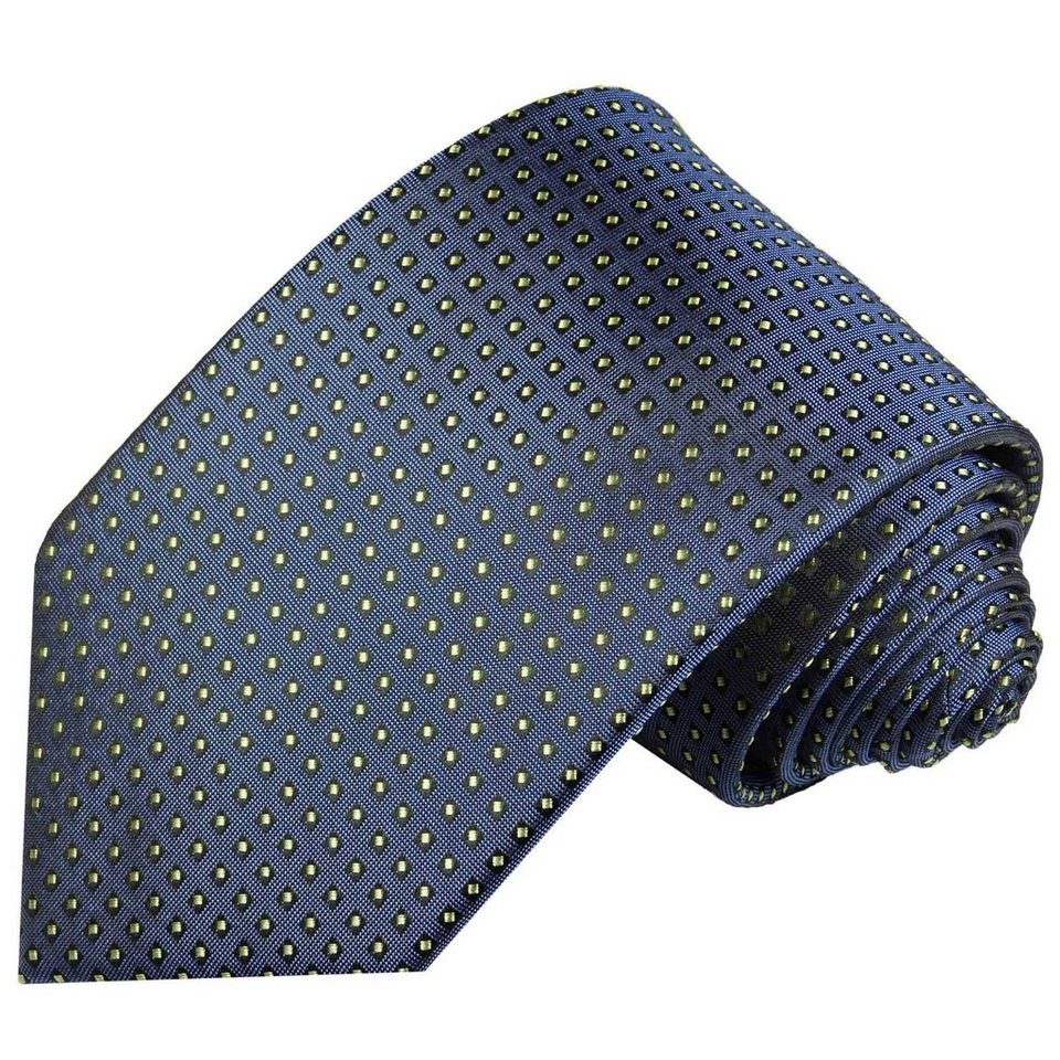Paul Malone Krawatte Designer Seidenkrawatte Herren Schlips modern  gepunktet 100% Seide Breit (8cm), blau 2041