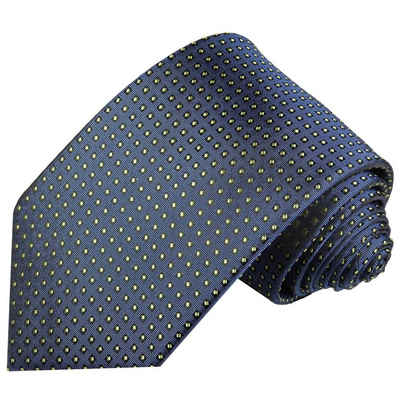 Paul Malone Krawatte Designer Seidenkrawatte Herren Schlips modern gepunktet 100% Seide Schmal (6cm), blau 2041