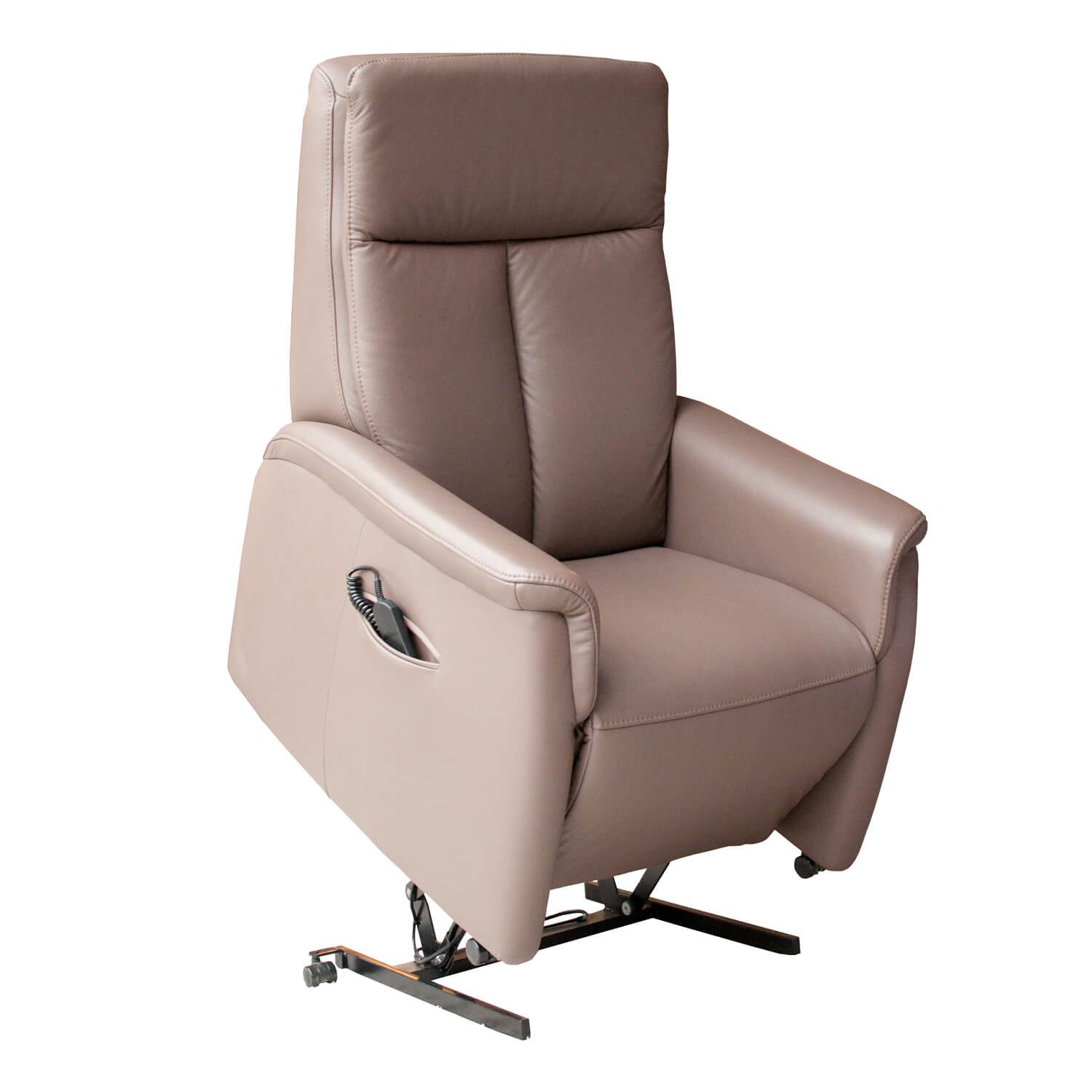 HUKLA Relaxsessel Seniorensessel mit Aufstehhilfe, Echtlederbezug, mit Aufstehhilfe