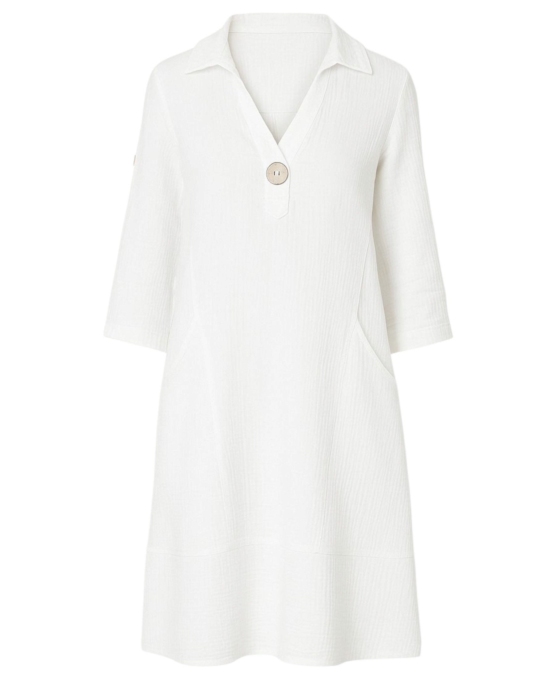 WENOR Tunikakleid 100 % Baumwolle, Musselin, mit Taschen, Einheitsgröße (34–42)