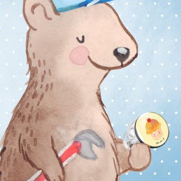 Mr. & Mrs. Panda Waschbeckenstöpsel Cupcake - Gelb Pastell - Geschenk, Ablaufgarnitur, Tiermotive, Tiere, Ø 4 cm (1 St), Haarfangsieb