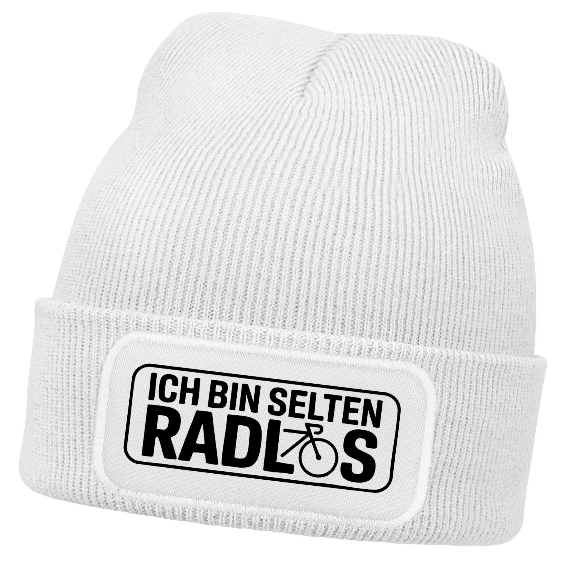 Strickmütze Herren Beanie mit Patch Strickmütze mit Spruch Geschenk Radfahrer