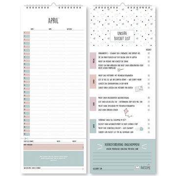 CUPCAKES & KISSES Kalender zum Selbstbasteln Paarkalender zum Selbstgestalten ohne festes Jahr, Partnerkalender für zwei, Wandkalender immerwährend, interaktiver