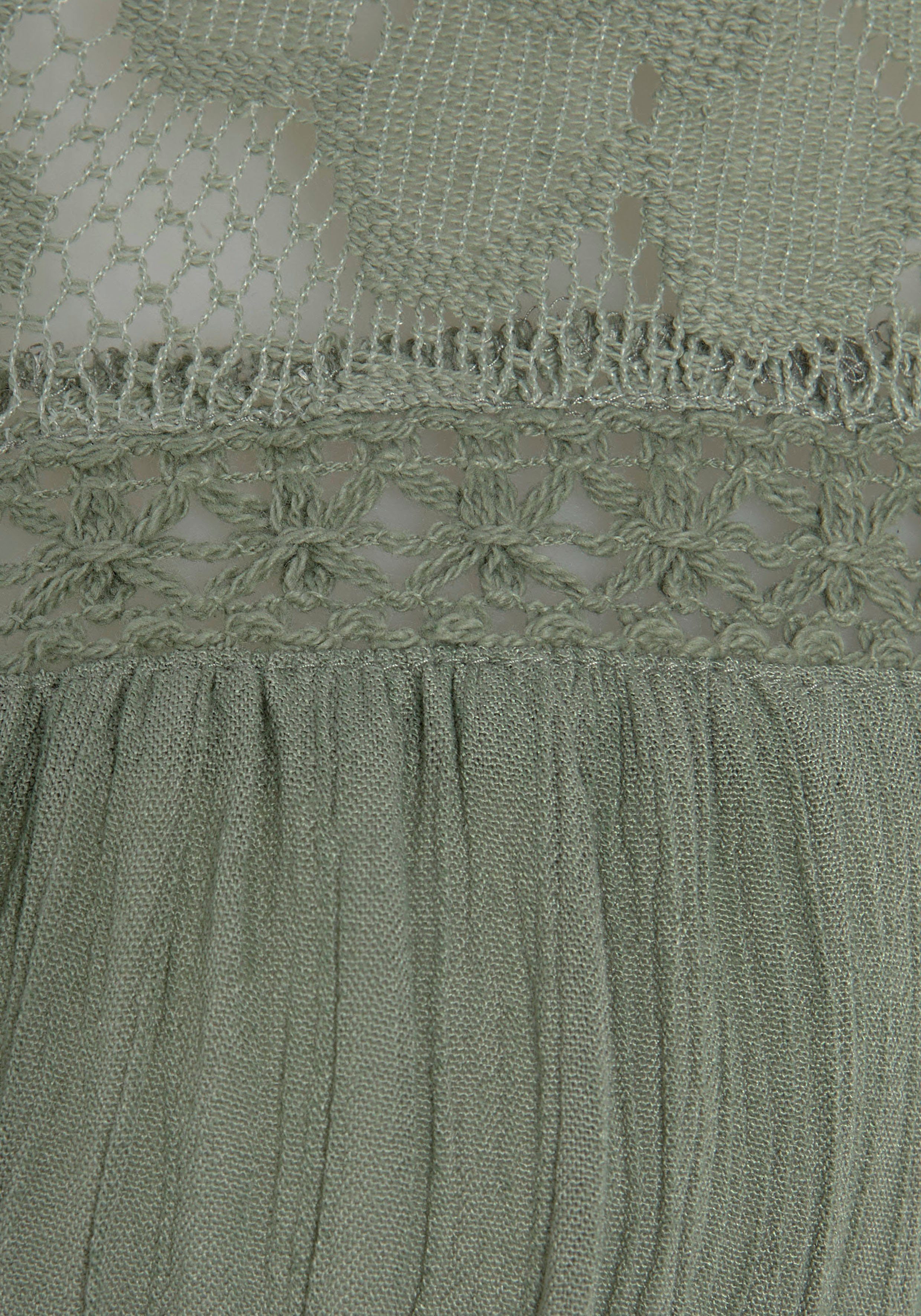 Buffalo Crepebluse mit Spitzeneinsatz, Blusentop, Boho-Style
