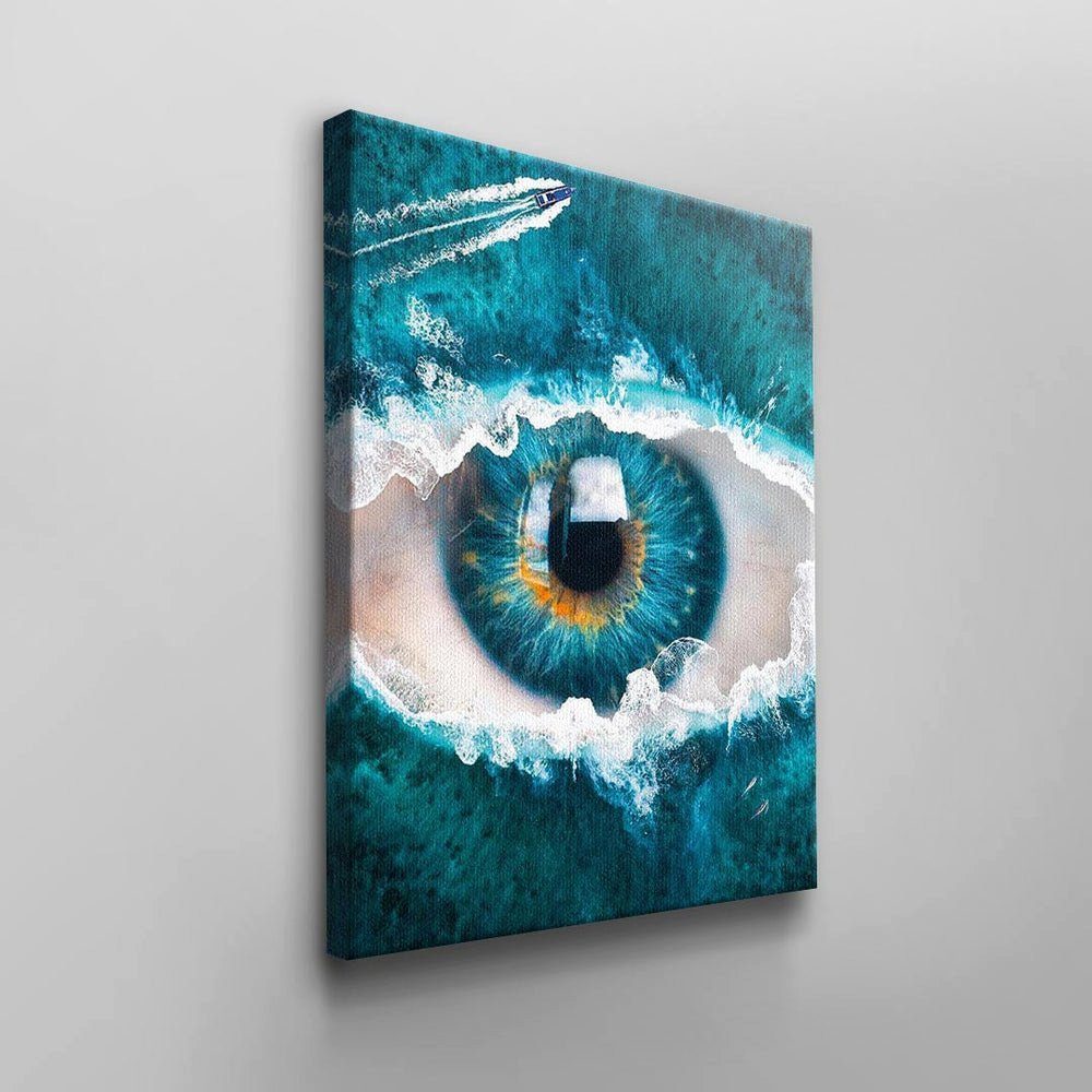 DOTCOMCANVAS® Leinwandbild, Abstraktes Wandbild Rahmen Meer Halluzination schwarzer mit von