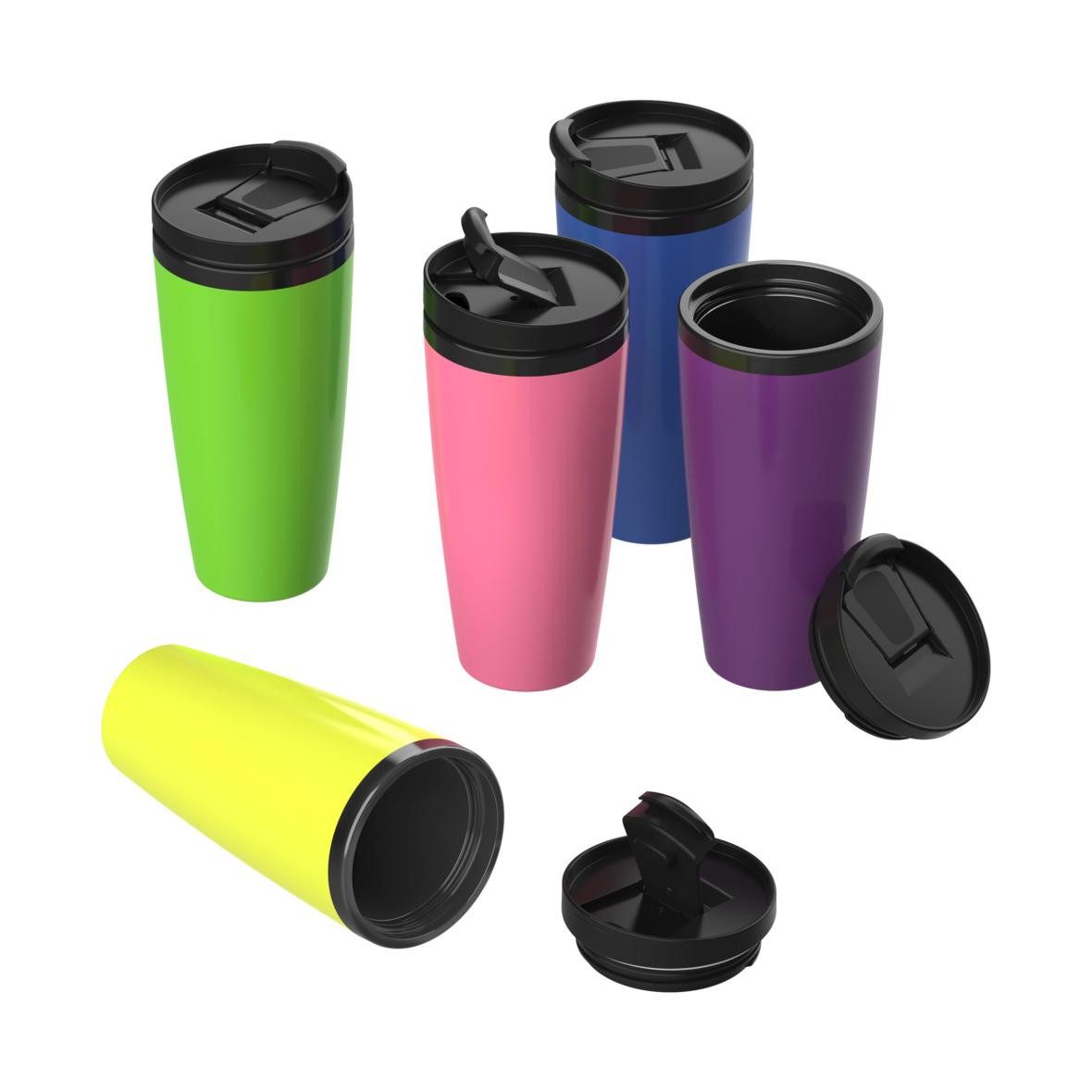 elasto Thermobecher 350ml doppelt isolierter Kaffeebecher To Go inklusive Deckel, Made in Germany, BPA-frei, 100% recyclebar, Heißgetränke, Teebecher