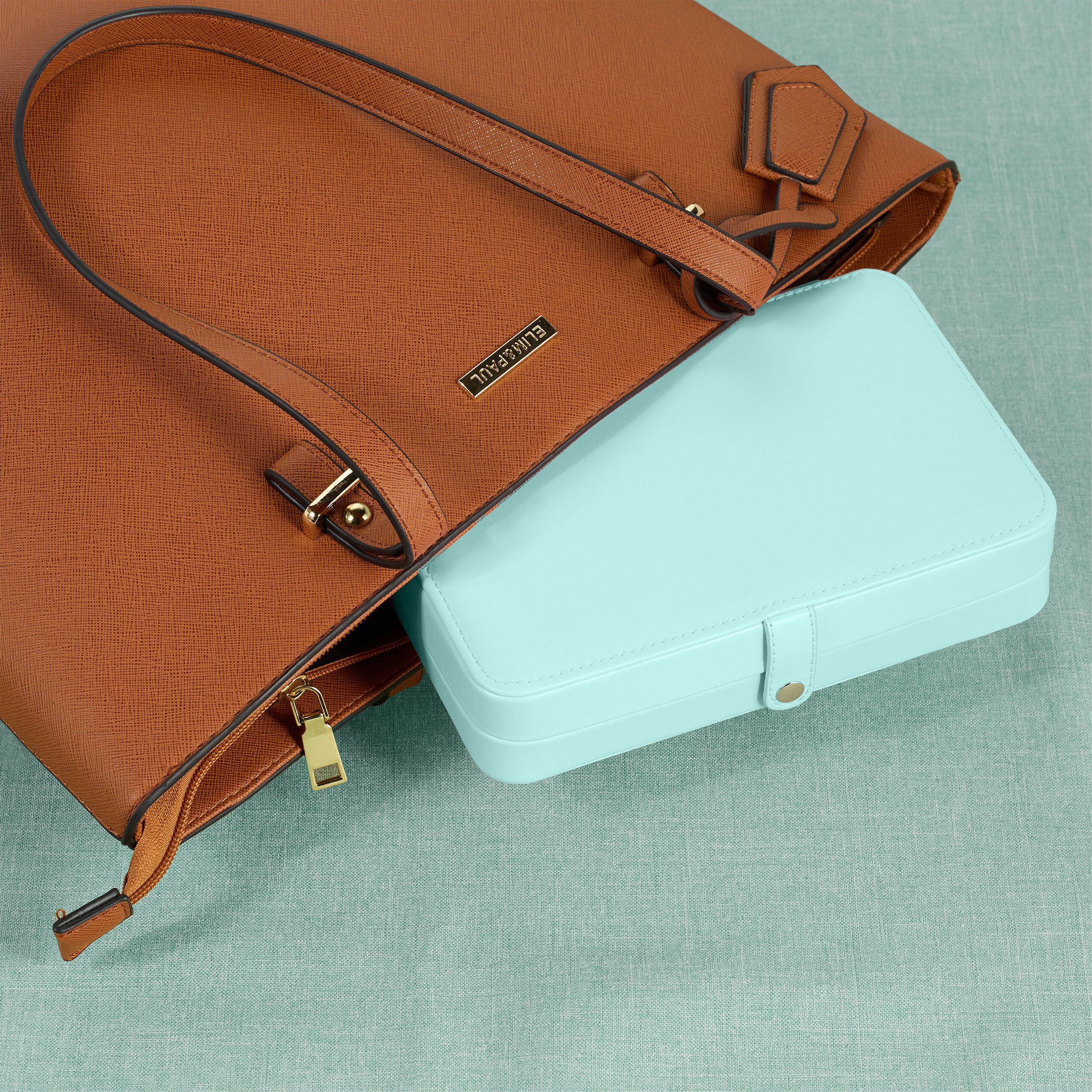 relaxdays Schmuckkasten Schmuckkästchen für Reisen, Türkis günstig online kaufen