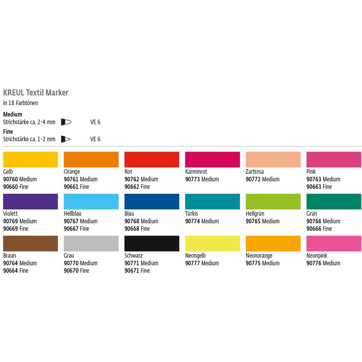 C. KREUL Textilmarker KREUL Textil Marker medium Junior 18er Set