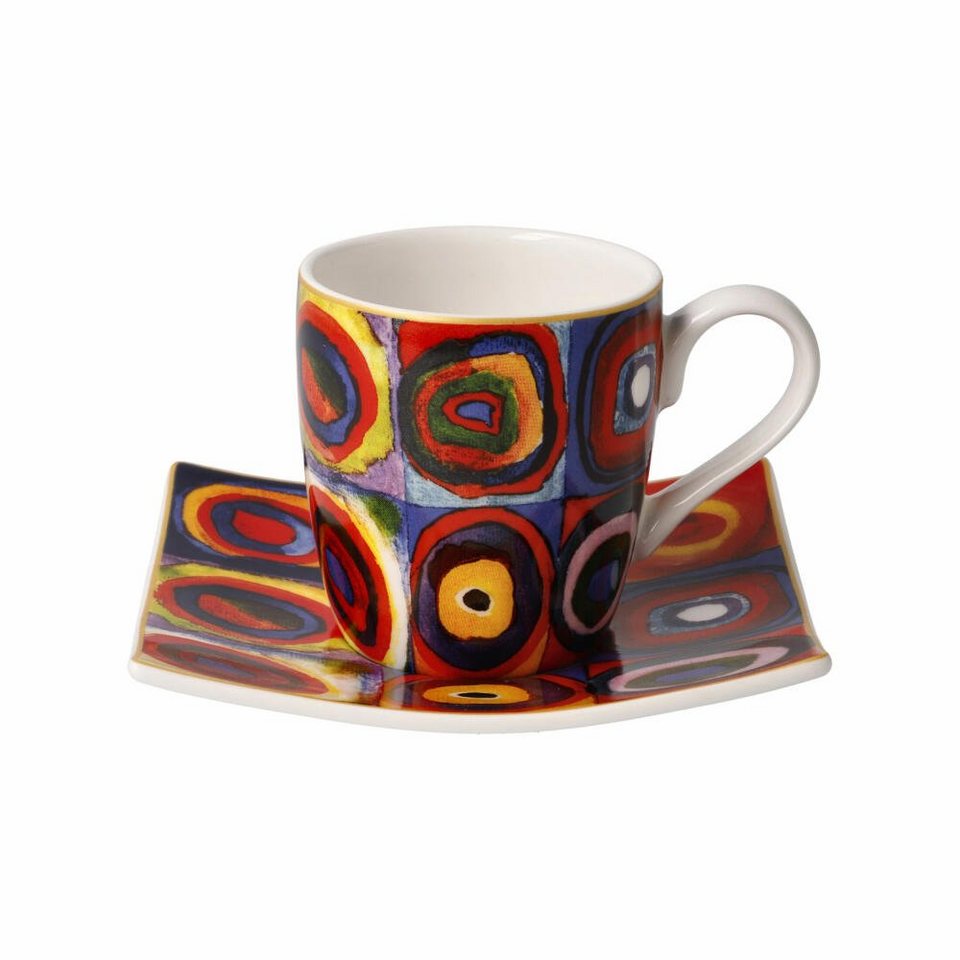 Goebel Espressotasse Wassily Kandinsky - Quadrate, Fine Bone China, mit  Untertasse, Angenehm leichtes Material