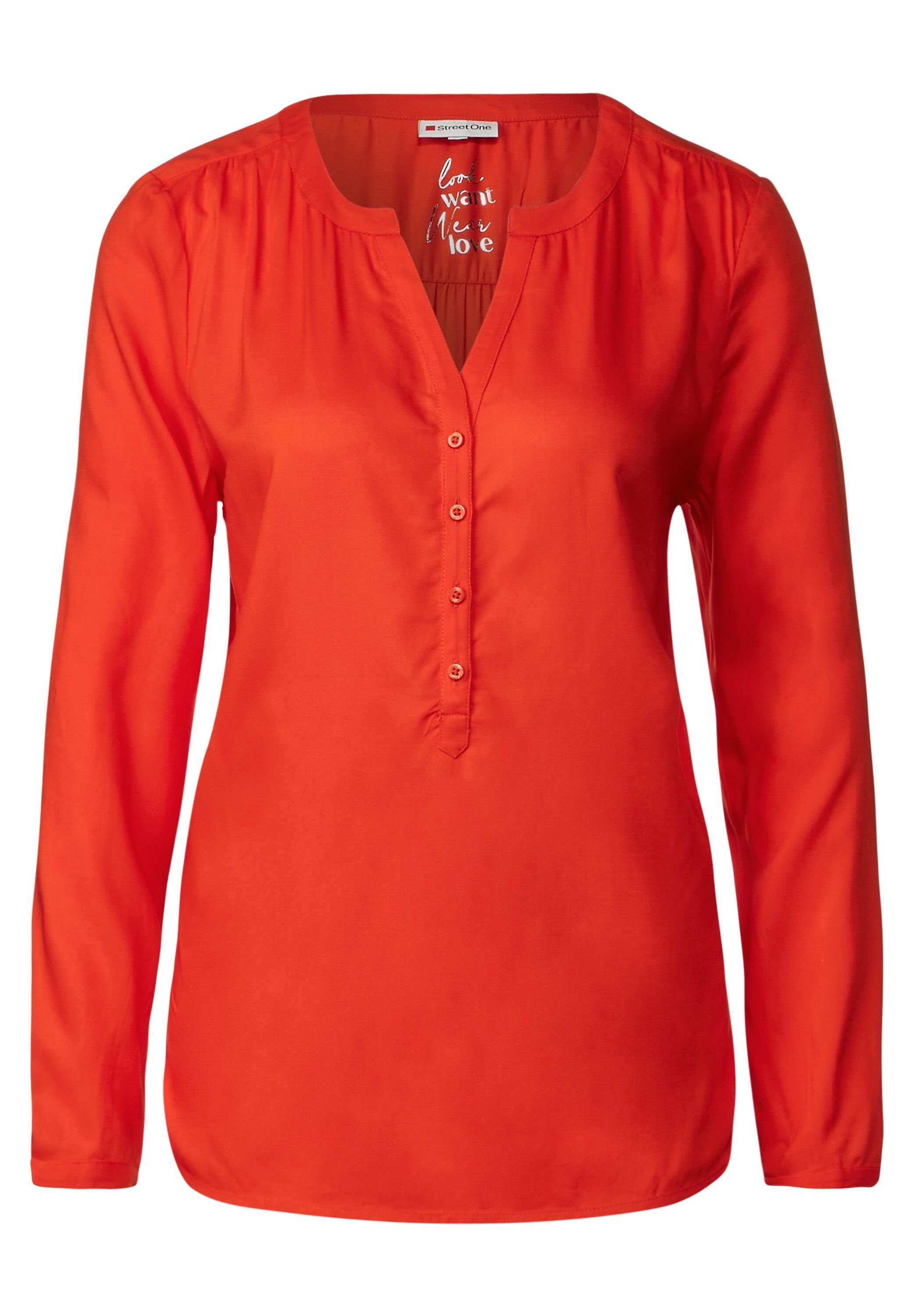 STREET ONE Klassische Bluse Street in Juicy Vorhanden Bluse Nicht Mandarine (1-tlg) One Uni