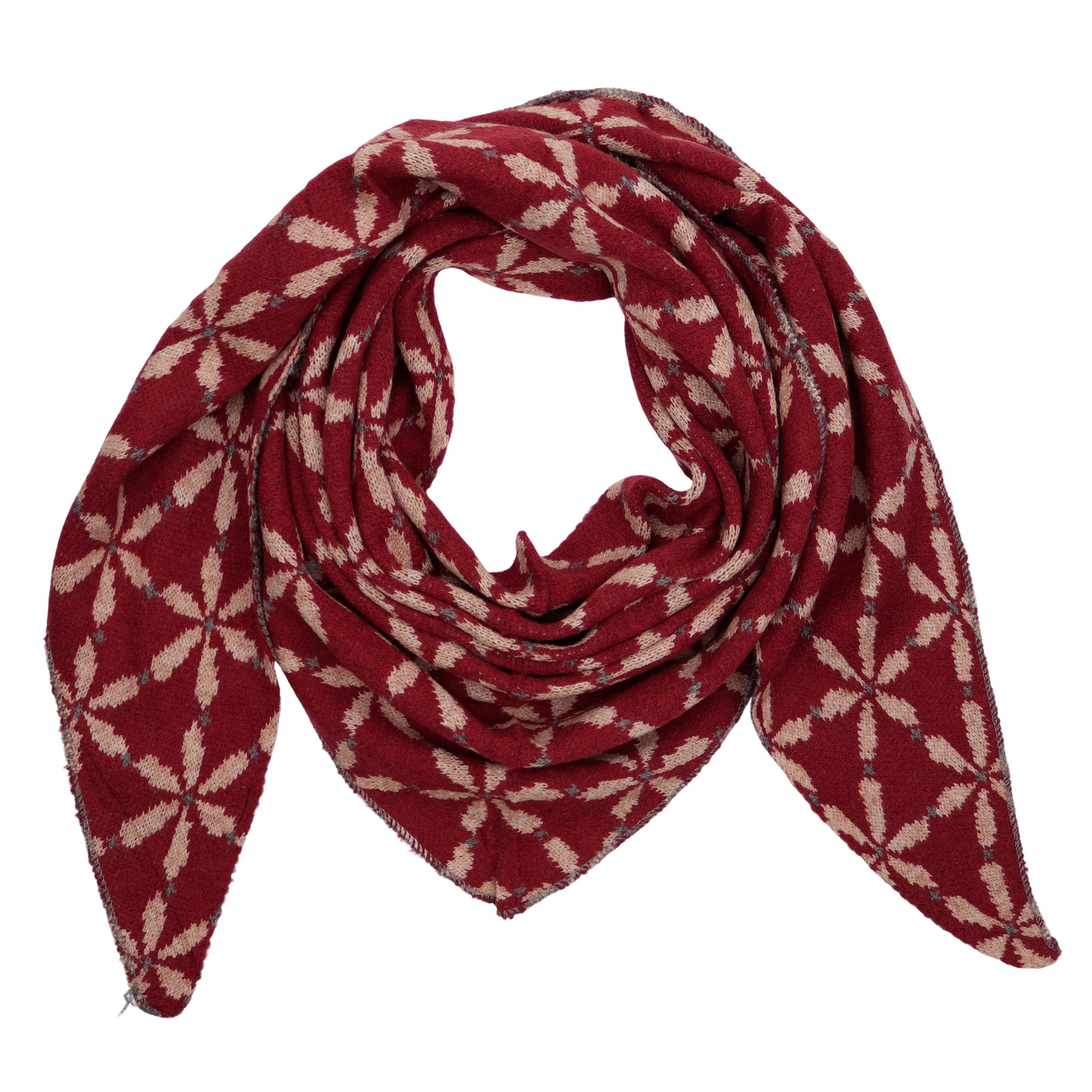 MIRROSI Dreieckstuch kuschliger und warmer Dreiecksschal ca.200x85 cm, (Blumen Muster; ca. 225 Gramm; Neue Kollektion Herbst/Winter 2025), Trendiges Blumen-Design, wärmend & weich