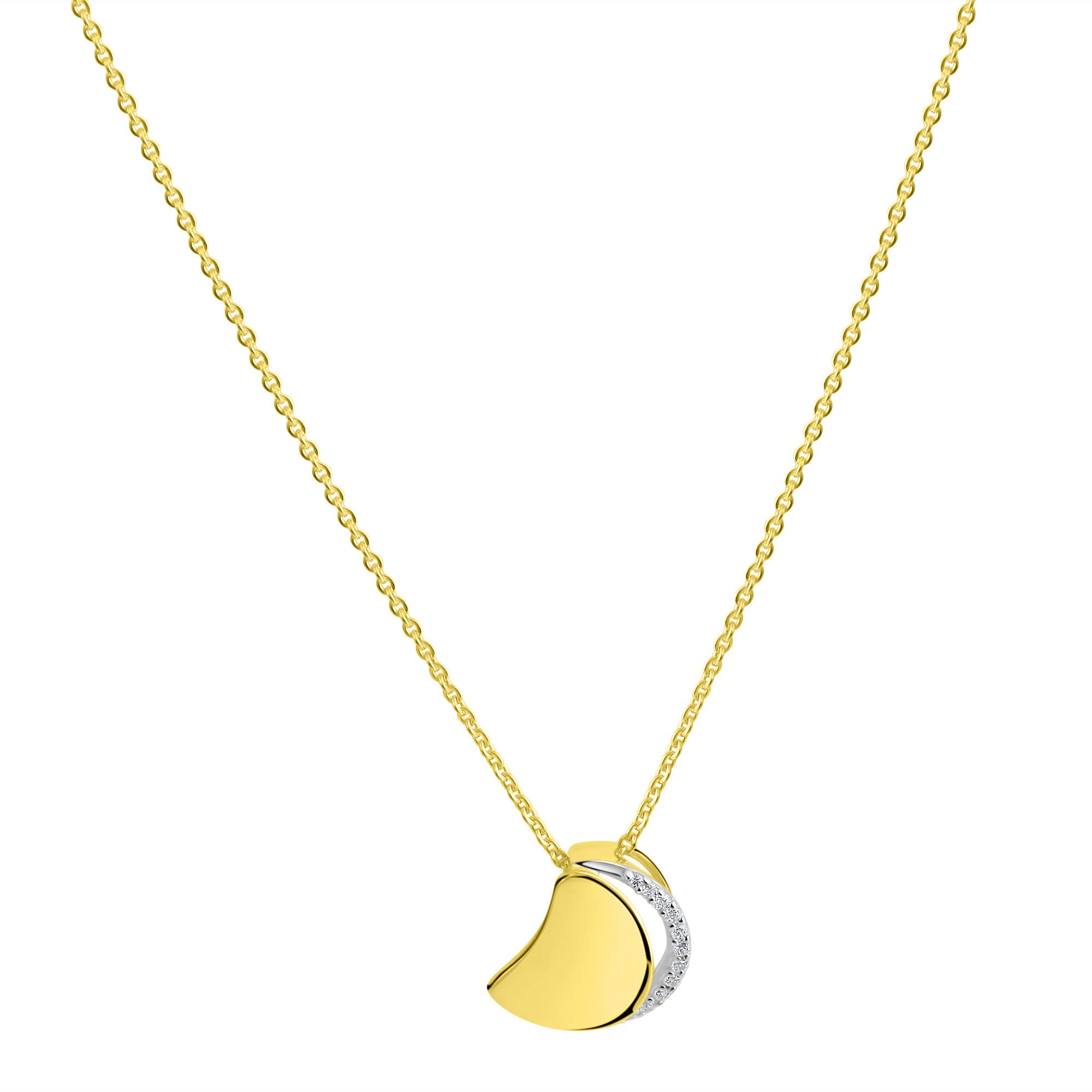 Fascination by Ellen K. Kette mit Anhänger 375/- Gelbgold bicolor Zirkonia