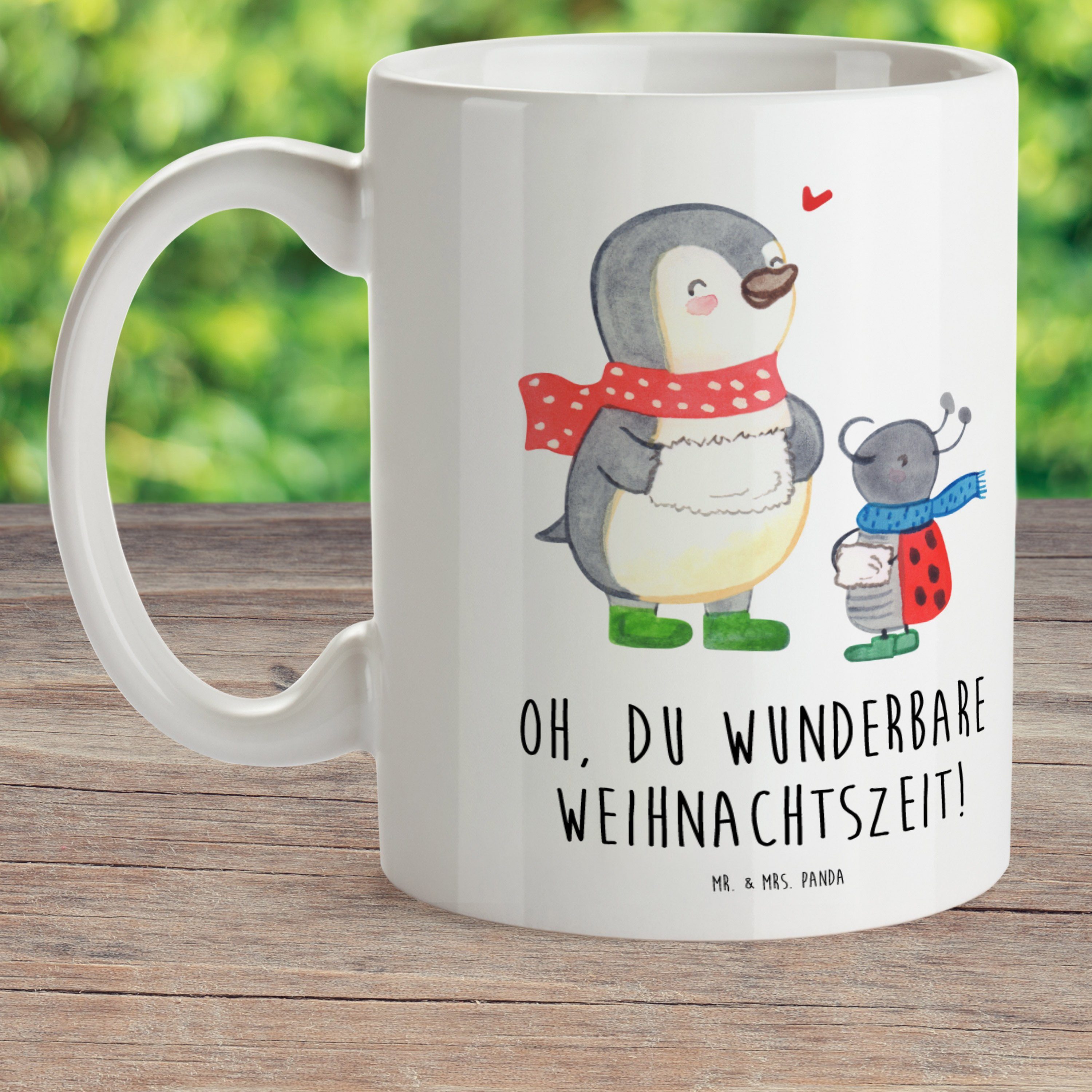 Weiß - & Smörle - Mrs. Panda Geschenk, Winterzeit Mr. Kinderbecher Kunststoffgeschirr, Reisetasse, Kunststoff