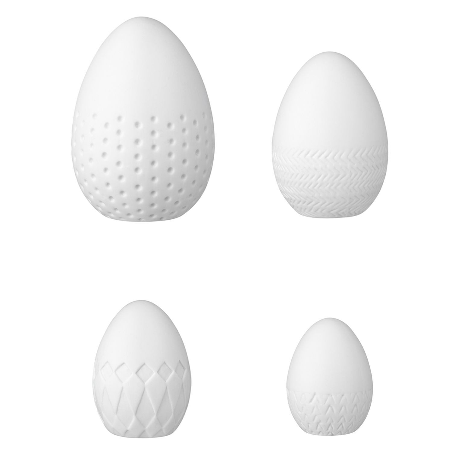 Räder Design Wanddekoobjekt Ostern Porzellan-Eier mit Relief 4er Set