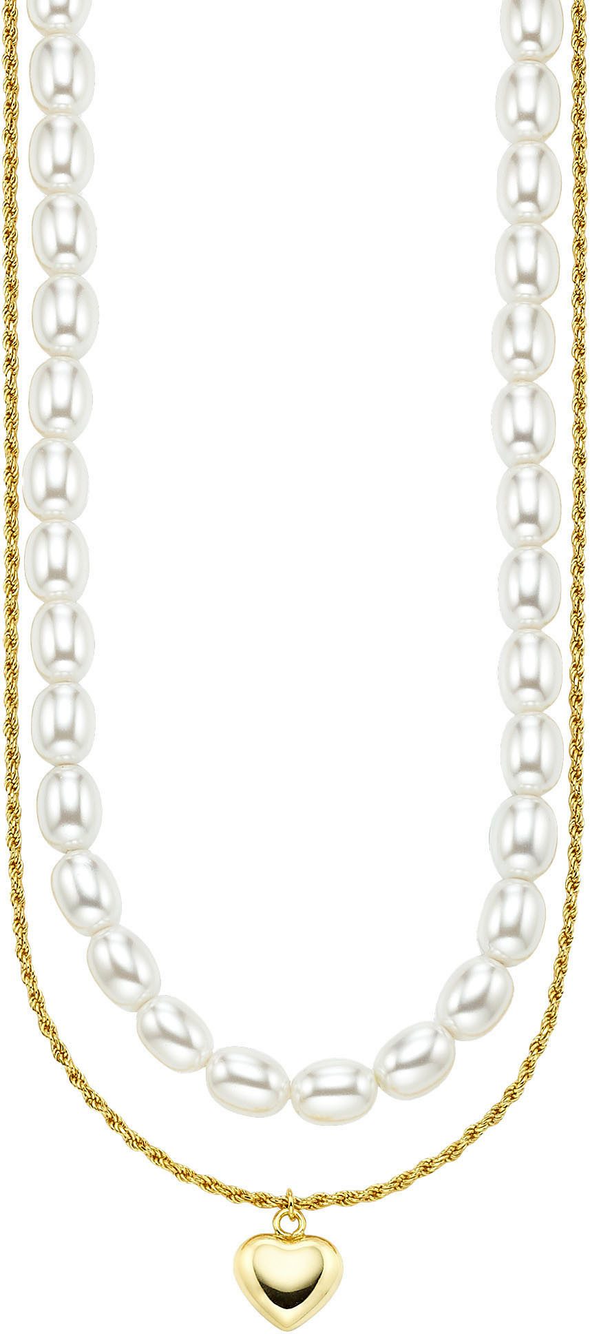 Aniston JEWELRY & WATCHES Kette mit Anhänger Schmuck Geschenk Silber 925 Halskette mit Perlen und Herzanhänger, mit Perle (synth). € 90,00