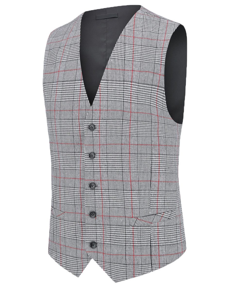 Allthemen Anzugweste mit Karomuster elegante Weste Karierte Hochzeitsweste