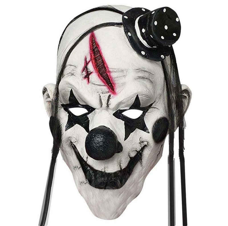 Goods+Gadgets Clown-Kostüm Clown-Maske aus Latex, Halloween Gruselmaske Gesichtsmaske