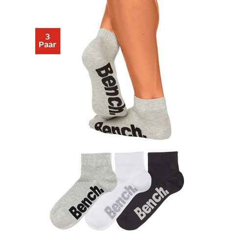 Bench. Kurzsocken (Set, 3-Paar) mit bequemen Rippbündchen