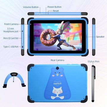 weelikeit Tablet (8,1", Android 11, Vorinstalliertes iwawa stoßfeste hülle kindersicherung lernspiele)