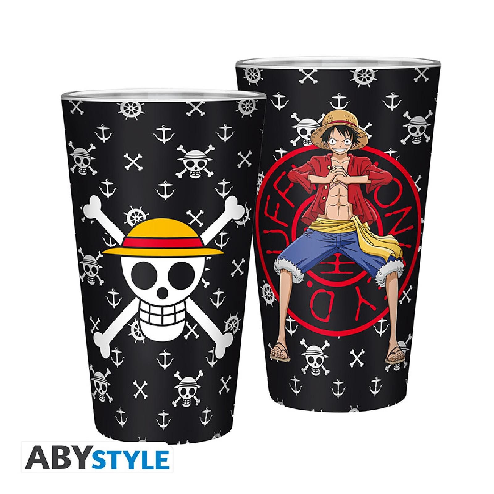 ABYstyle Tasse ONE PIECE - Large Glass - 400ml - Luffy - box