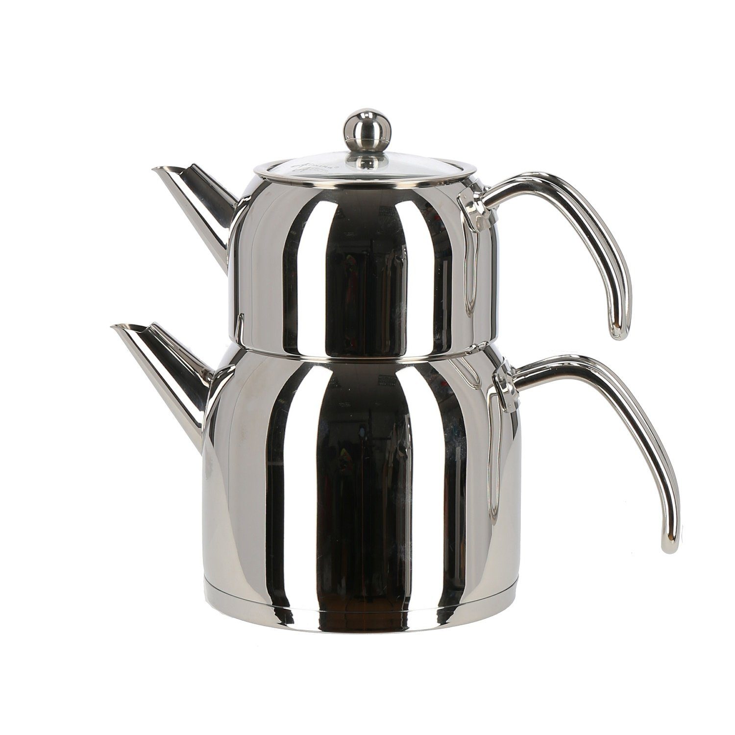 Teekanne Edelstahl Teekocher Wasser/Tee-Kessel Wasserkessel 3L, Teekessel 1,5L