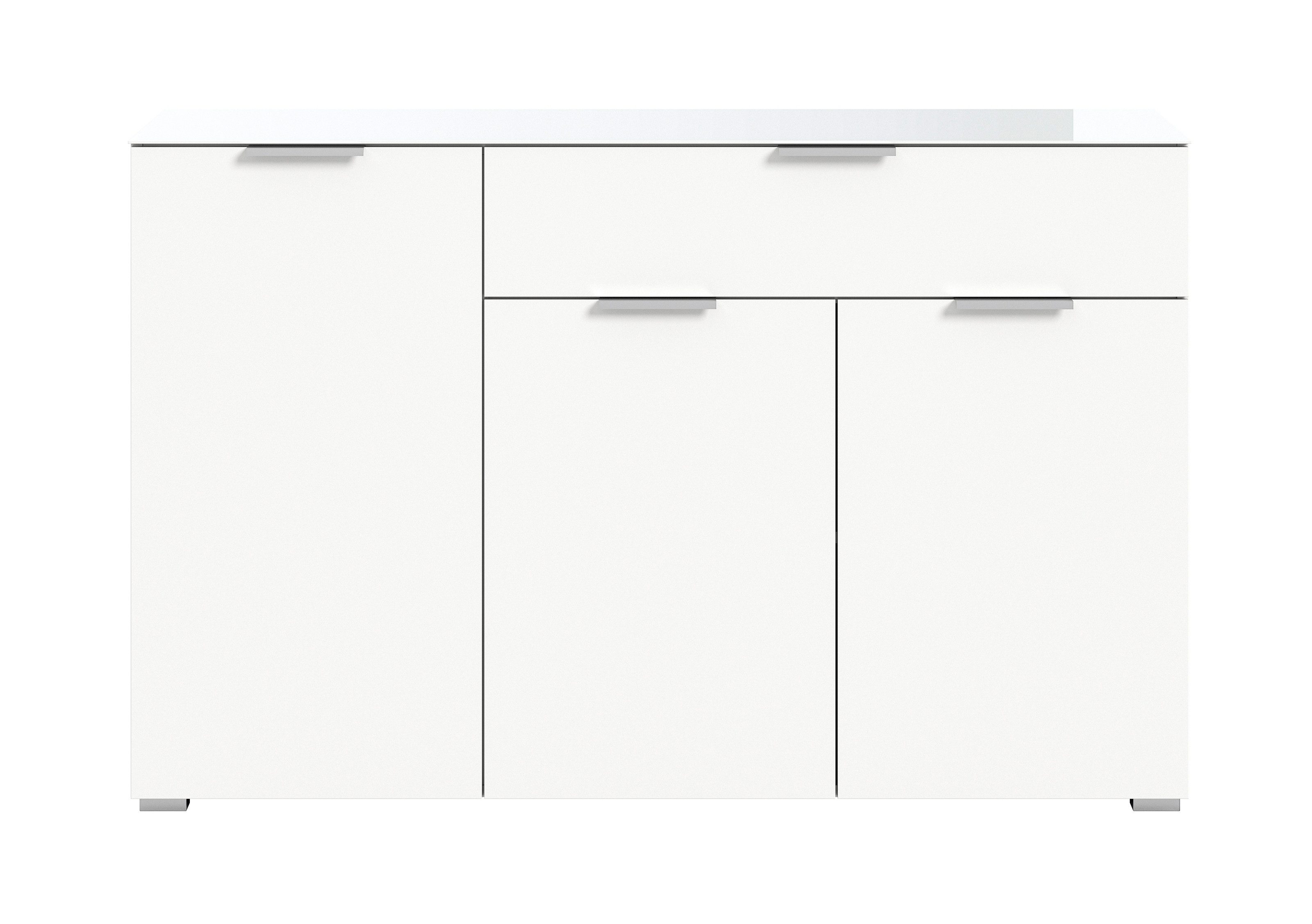 xonox.home Kommode in Weiß, Spannplatte/Spannplatte - 135x86x40cm (BxHxT)