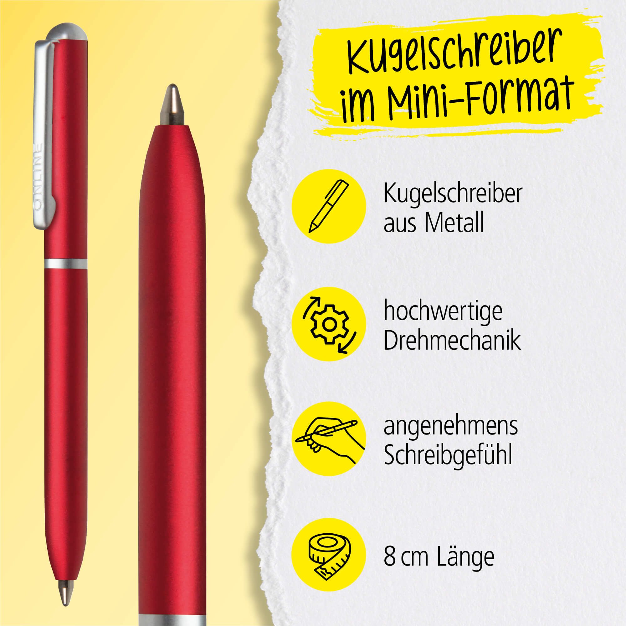 Online Pen Kugelschreiber Mini Portemonnaie Drehkugelschreiber, inkl. Standard D1-Qualitätsmine, blauschreibend