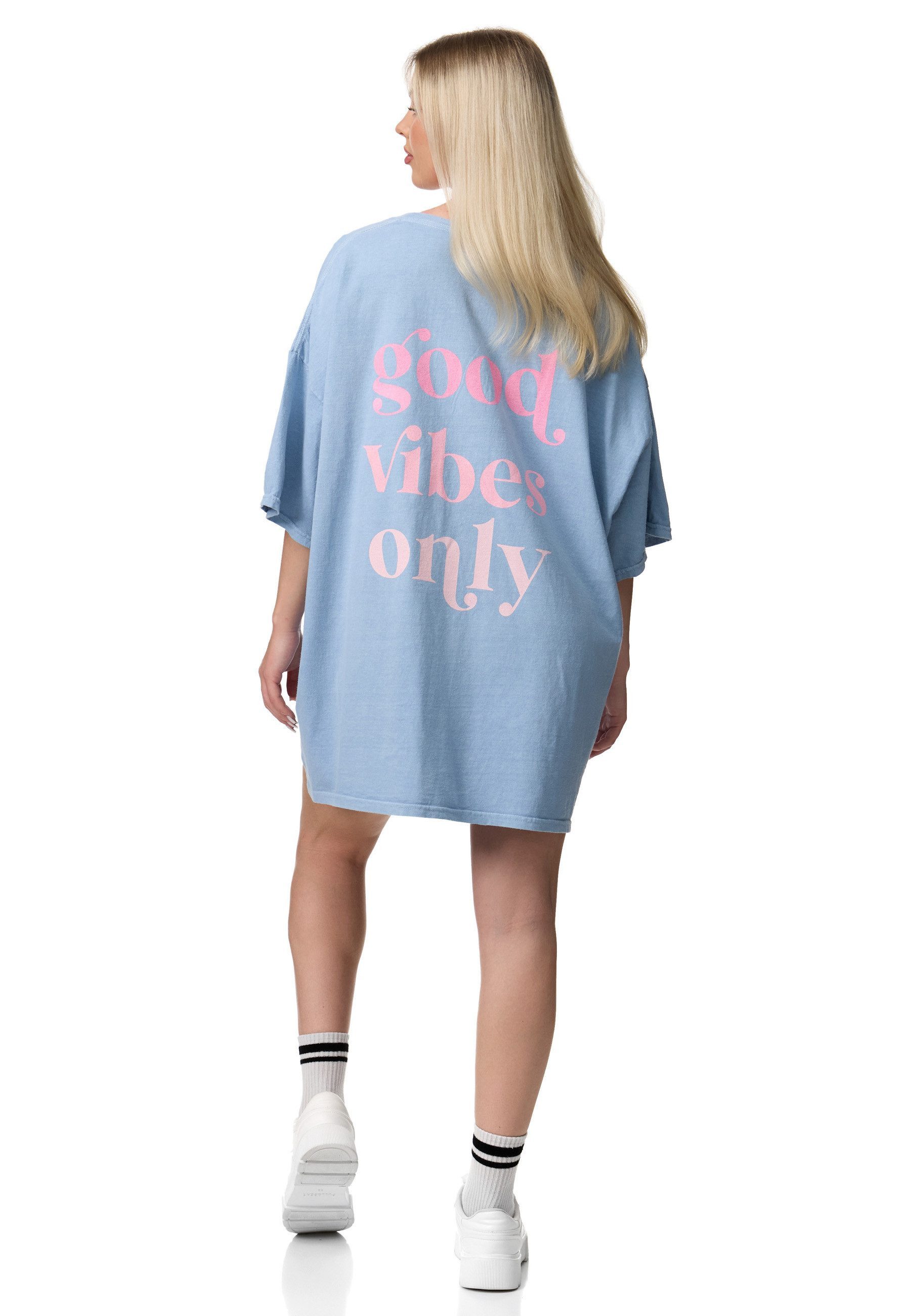 Worldclassca Longshirt Worldclassca Oversized VIBES Print T-Shirt lang Tee günstig online kaufen