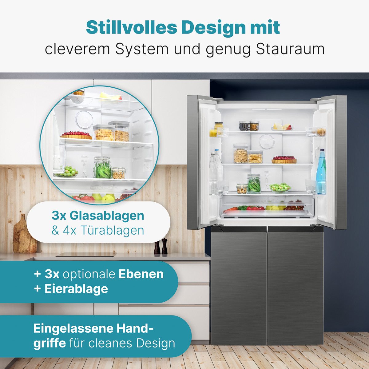 BOMANN Kühl-/Gefrierkombination KG 7358, 180 cm hoch, 79 cm breit, 362L, Total No Frost & MultiAirflow-System