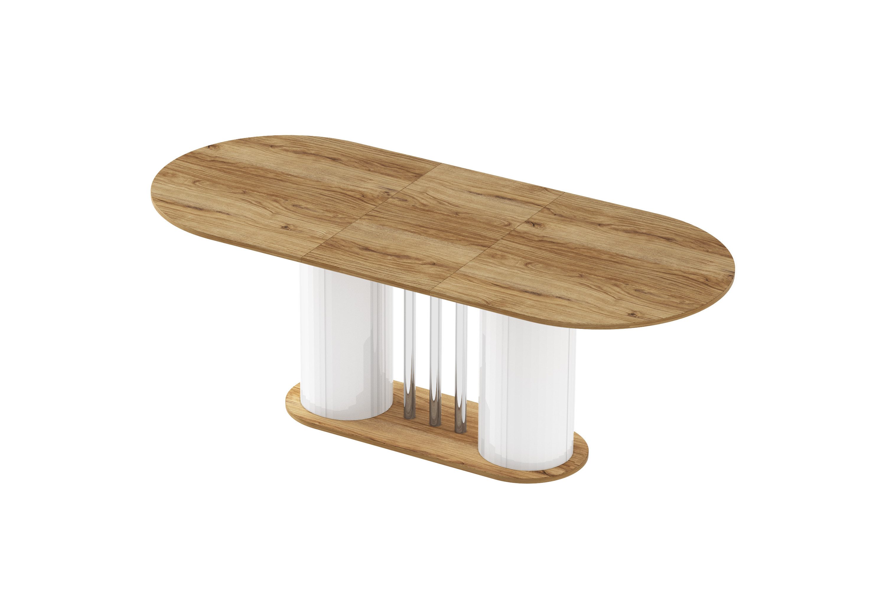 designimpex Esstisch Design Esstisch HCE-111 Oval Hochglanz ausziehbar Tisch Esszimmer rund