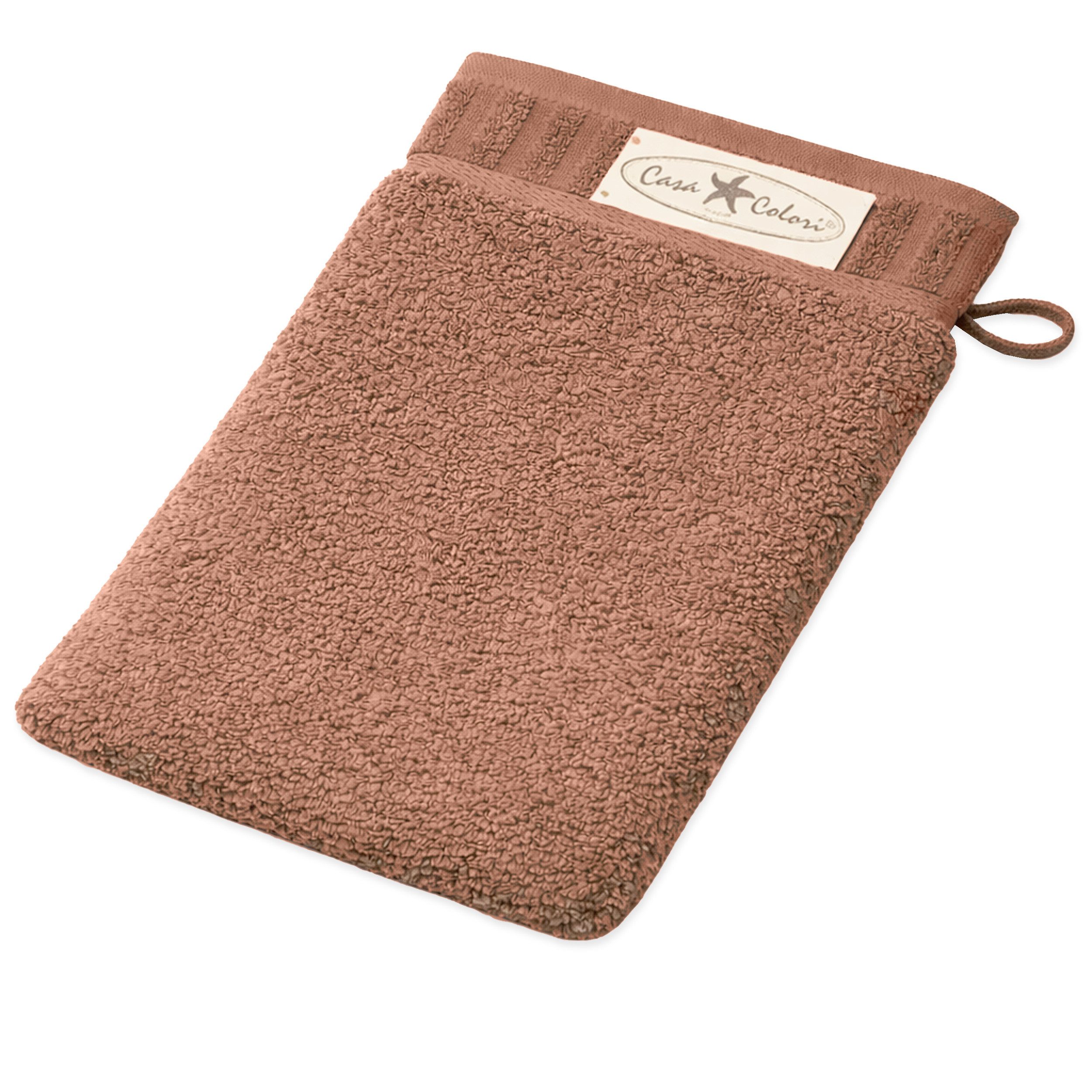 Casa Colori Waschlappen Uni, (1-St), Hohe Farbbrillanz, Einfache Pflege