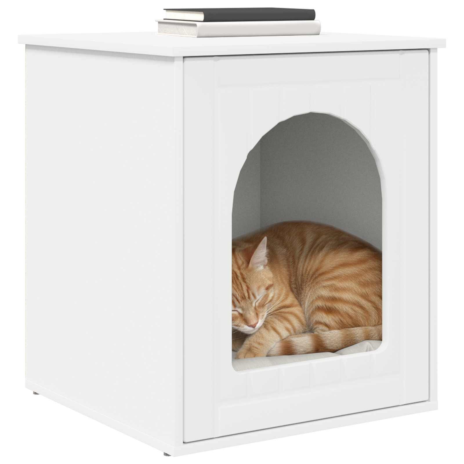 vidaXL Tierkorb 53 x 52 x 62 cm Katzenhaus Weiß 53x52x60 cm Spanplatte