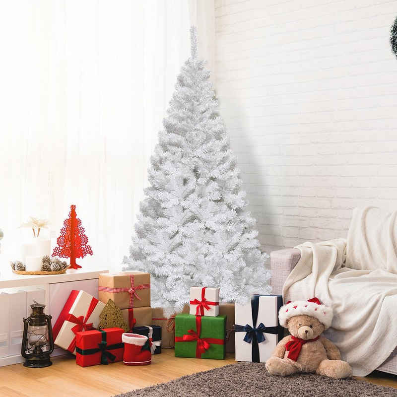 COSTWAY Künstlicher Weihnachtsbaum »Tannenbaum weiß«, 150 cm, mit PVC Nadeln und Metallständer