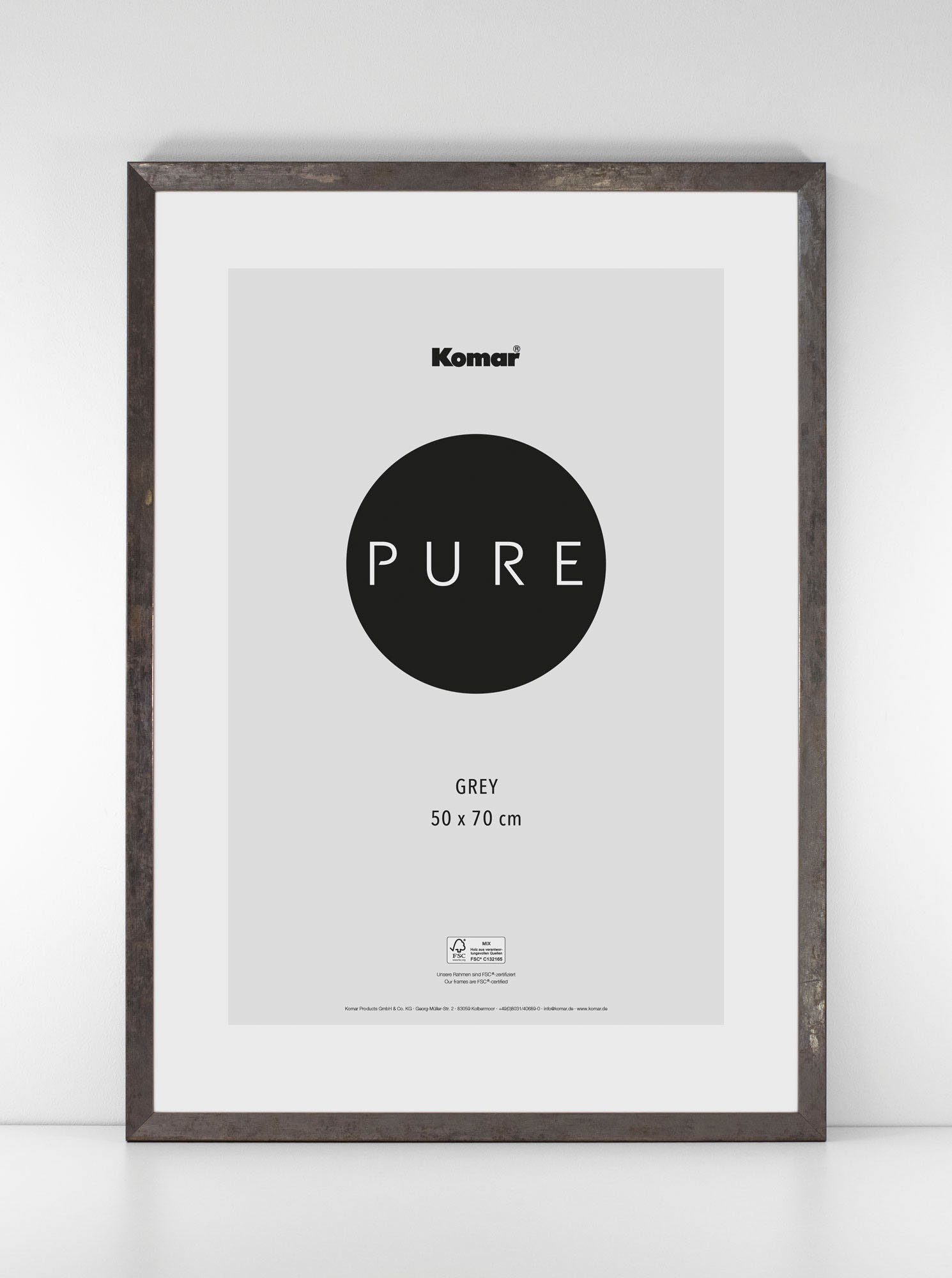 Komar Bilderrahmen Stone, Echtholzrahmen mit hochtransparentem Acrylglas