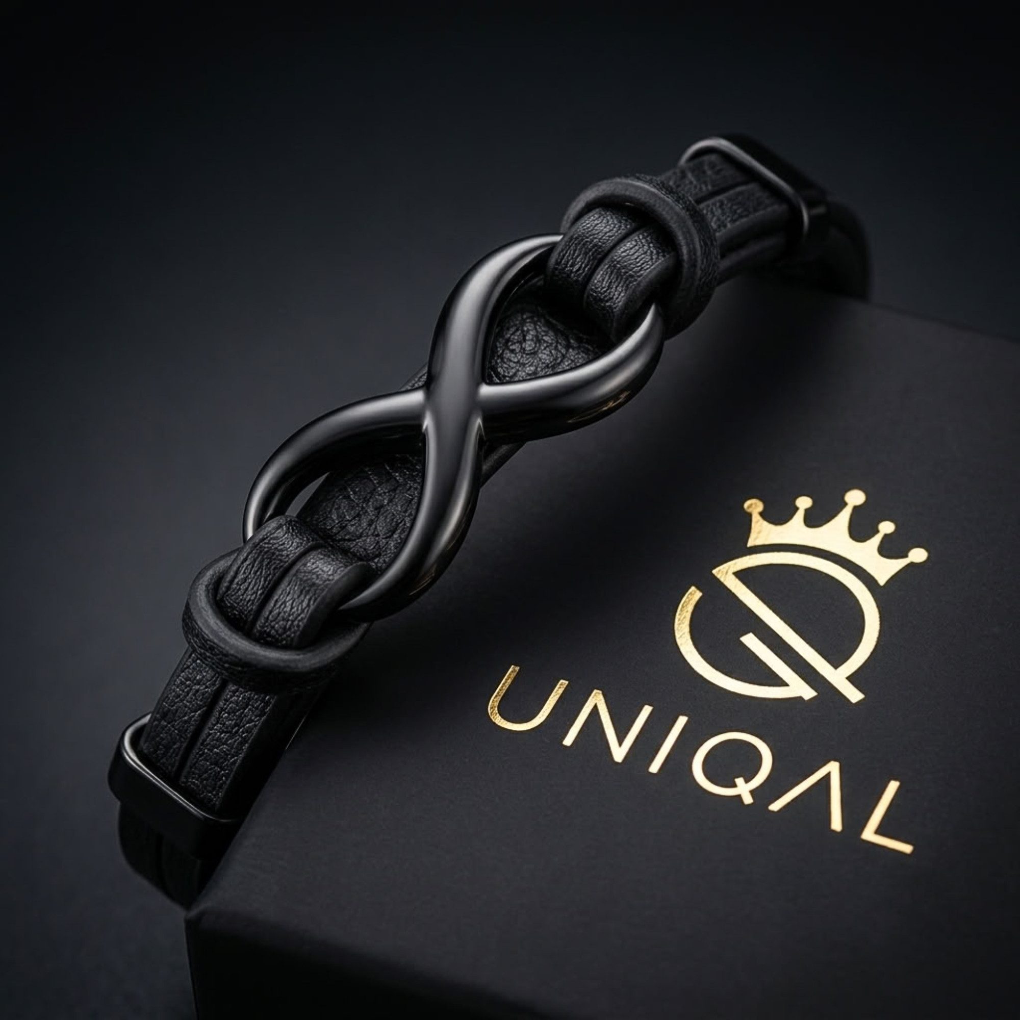 UNIQAL.de Lederarmband Unendlichkeit Leder Armband "INFINITY" Herren (Edelstahl, Echtleder, Casual Style, Handgefertigt), Designed in Germany – Bild 2 von 5